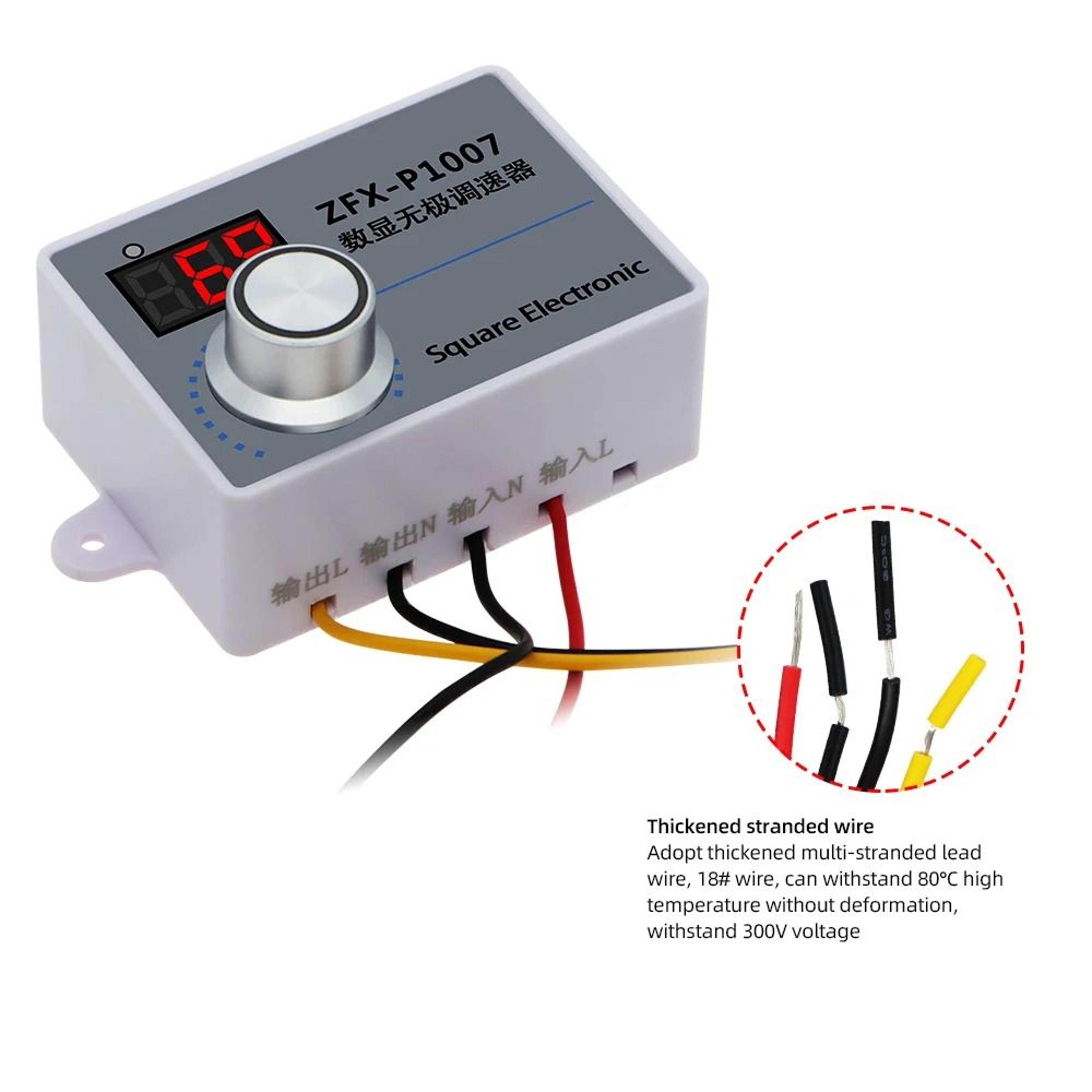 ZFXP1007 Waterproof Digital Motor Speed Controller 500W 220V Stepless Regulator 2