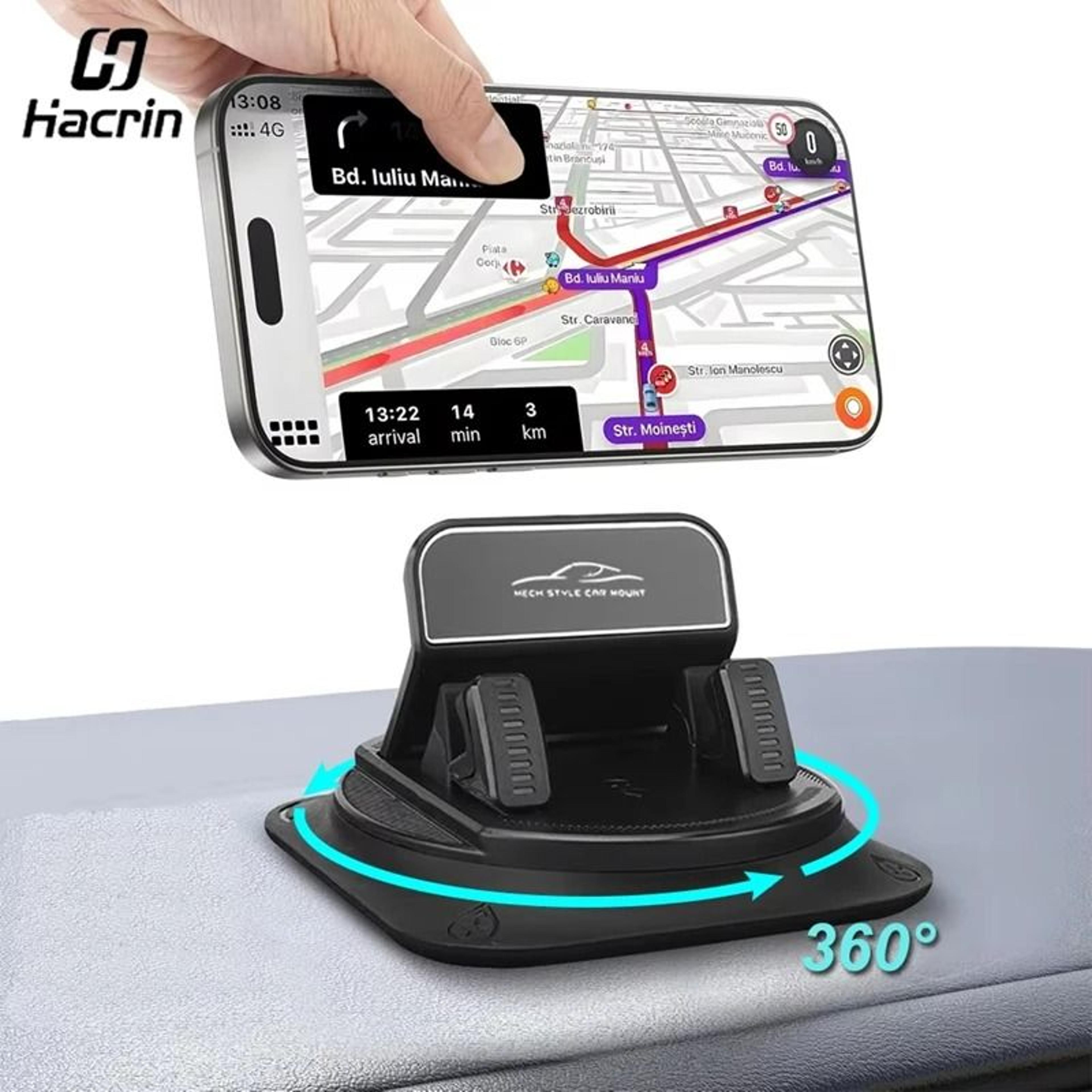 360 Rotating AntiSlip Silicone Dashboard Car Phone Mount Holder 5