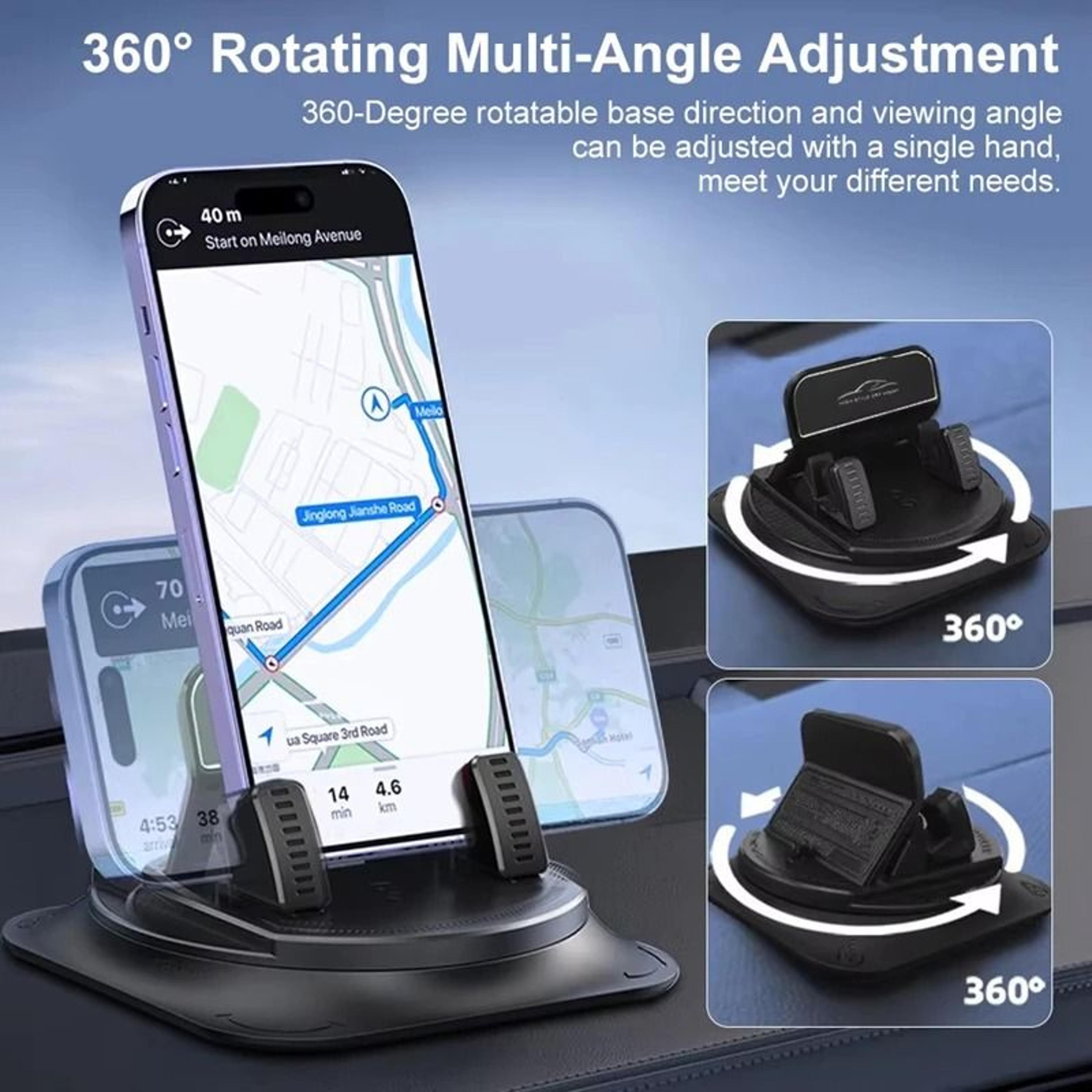 360 Rotating AntiSlip Silicone Dashboard Car Phone Mount Holder 9