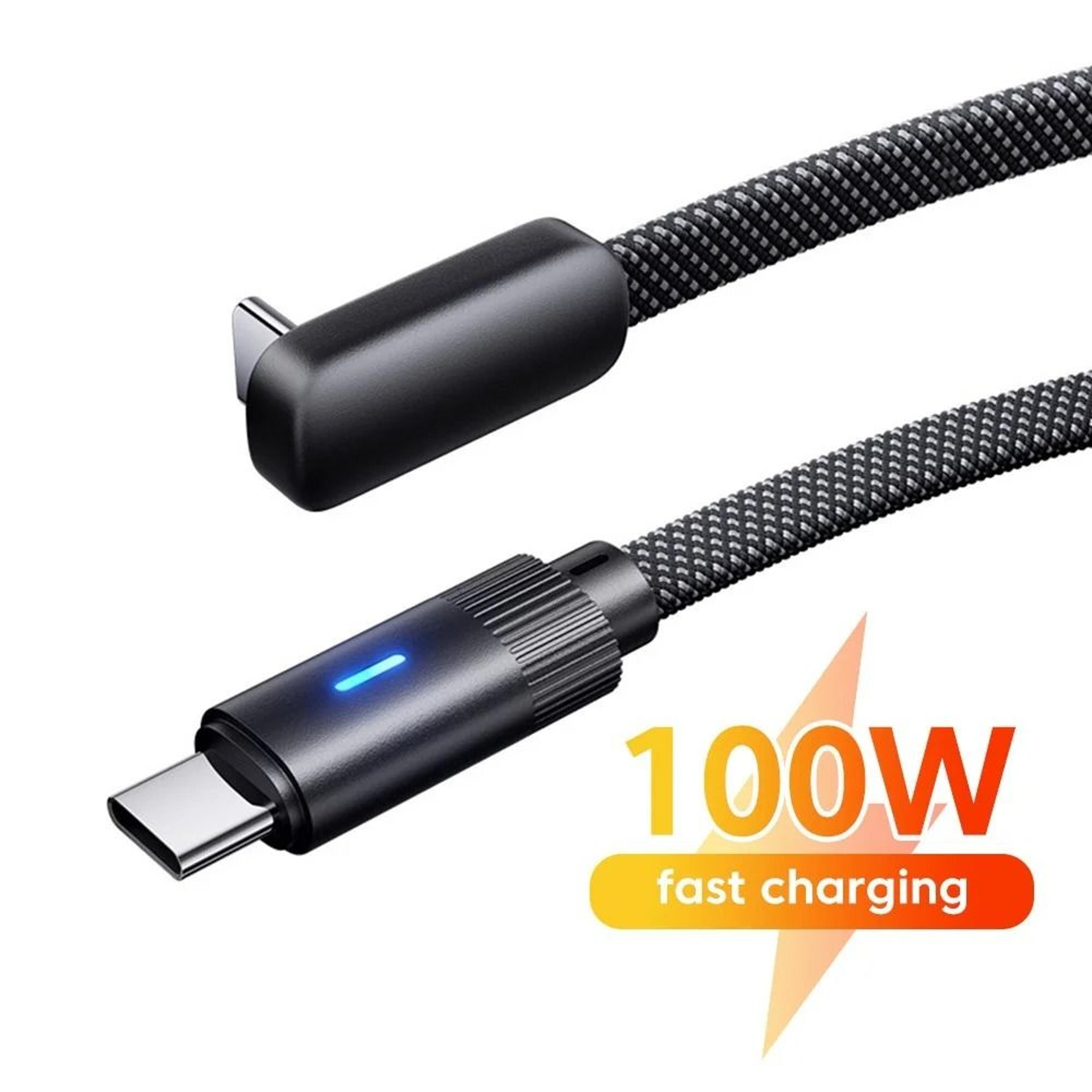 100W LShape USBC To USBC Flat Fast Charging Cable For IPhone 15 16 17 Huawei OPPO And Honor 9