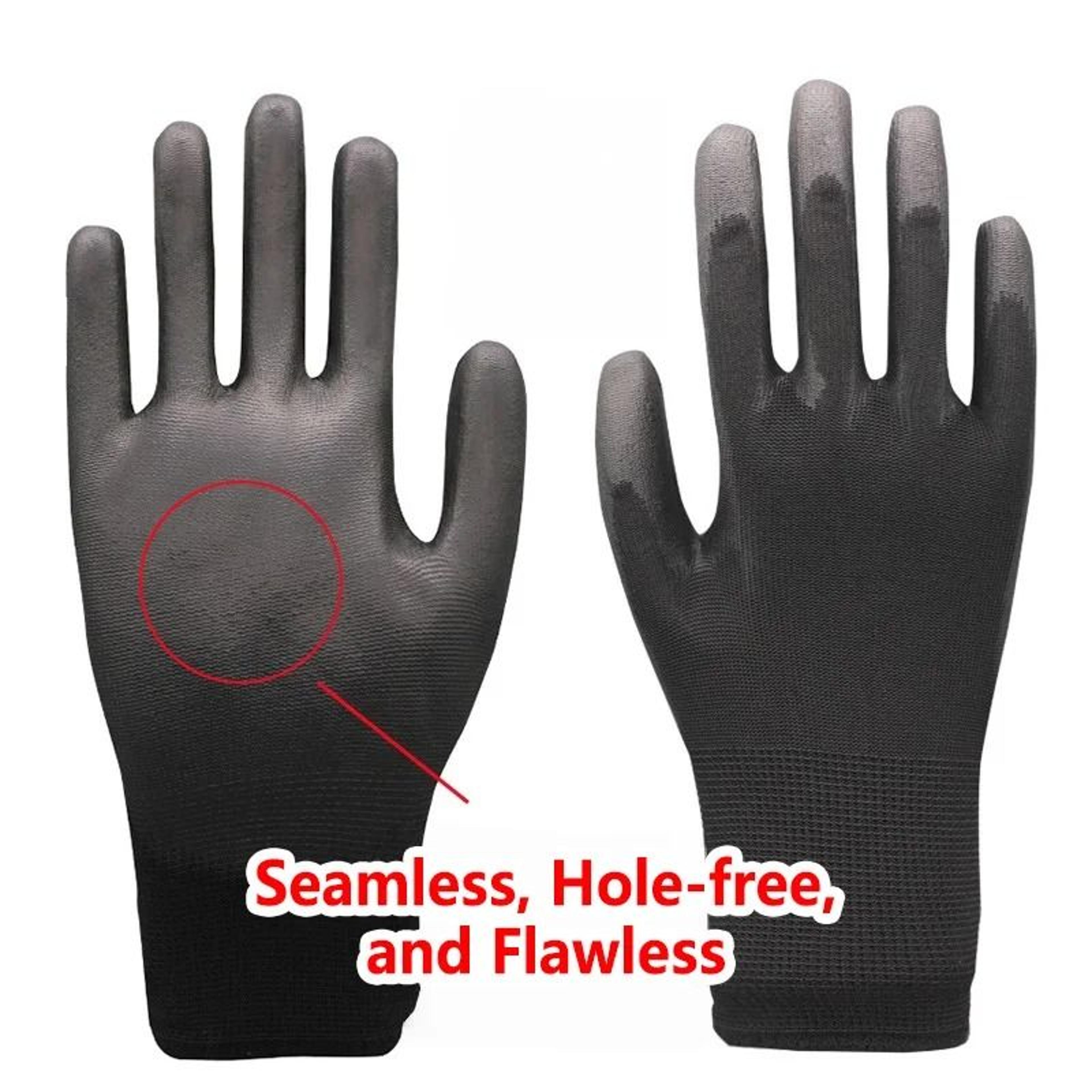 Black PU Coated AntiSlip Work Gloves For Gardening Automotive Repair And Machinery 5