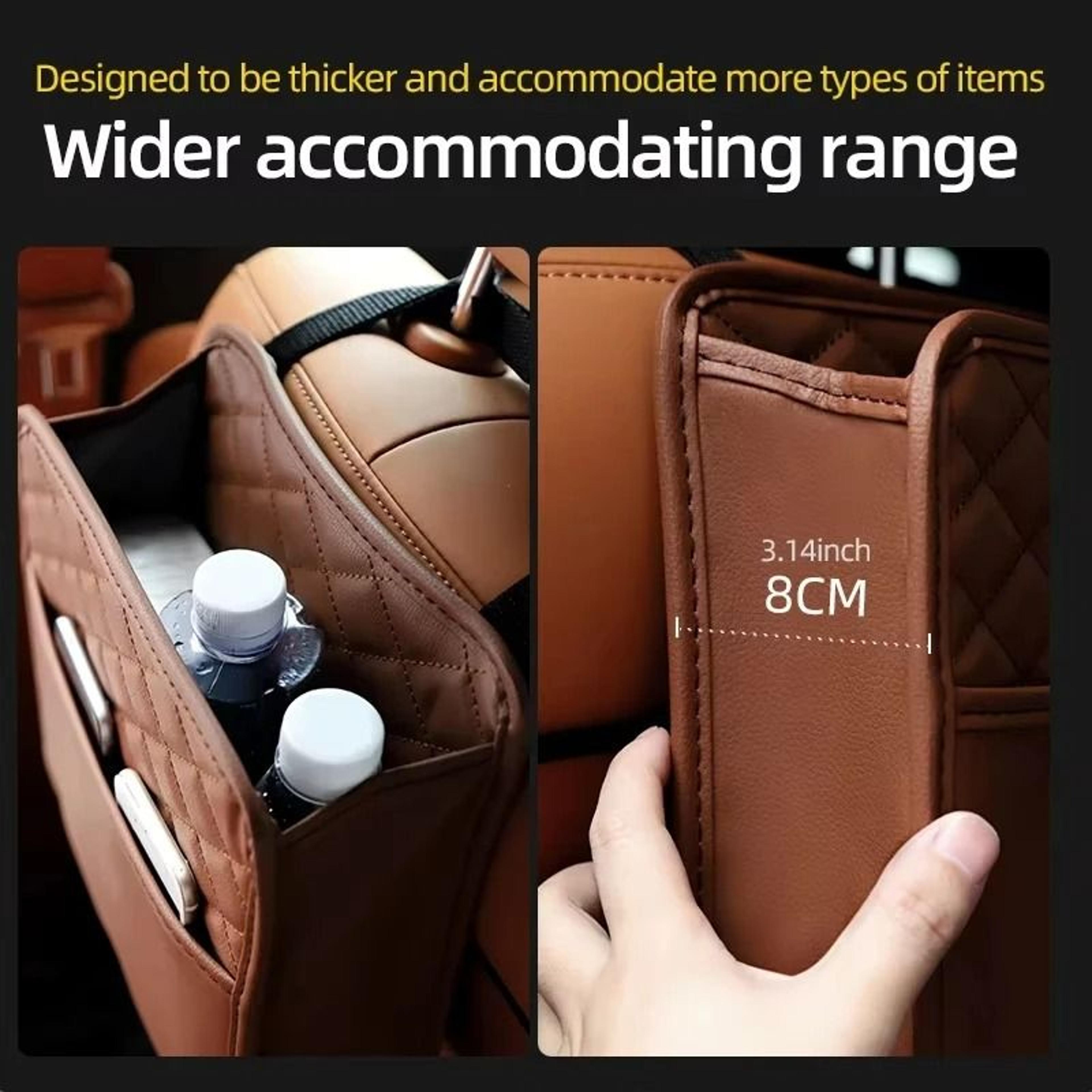 Multifunctional Leather Car Seat Storage Bag And Car Trash Organizer 3