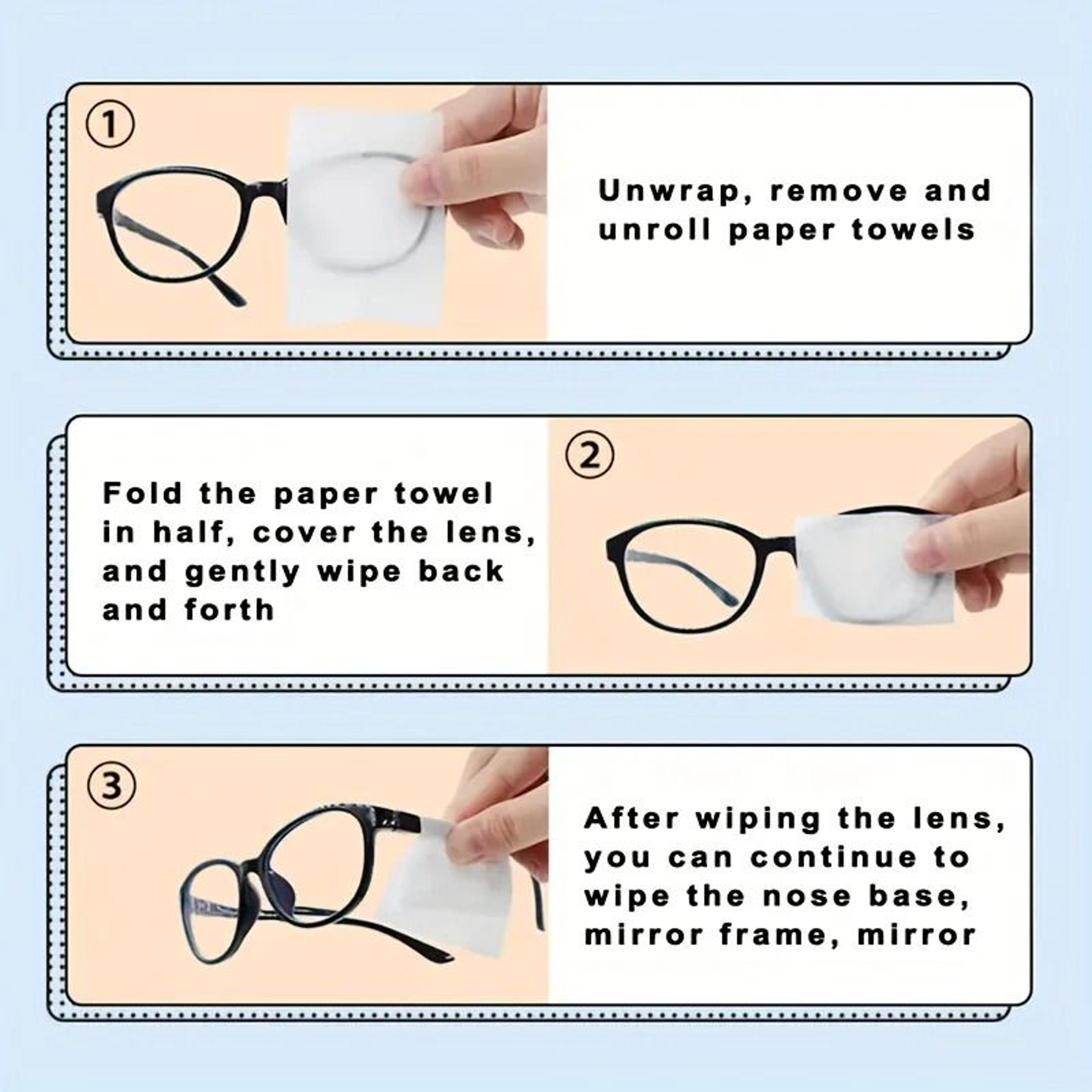 100Pack Disposable Eyeglass Cleaning Wipes Individually Wrapped Lens And Screen Cleaner 6