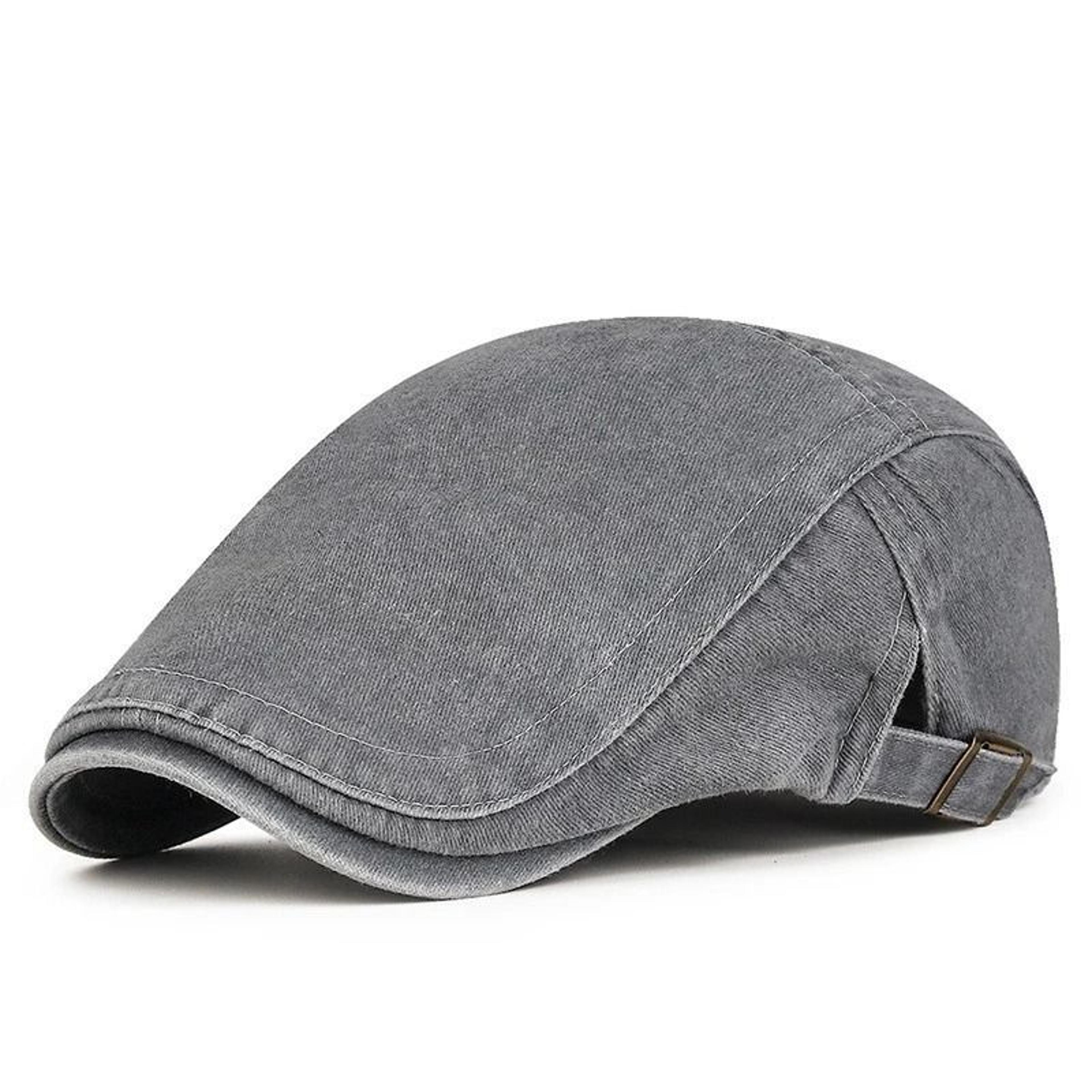 Vintage Washed Denim Newsboy Cap Retro Beret Painter Hat With Short Brim 4