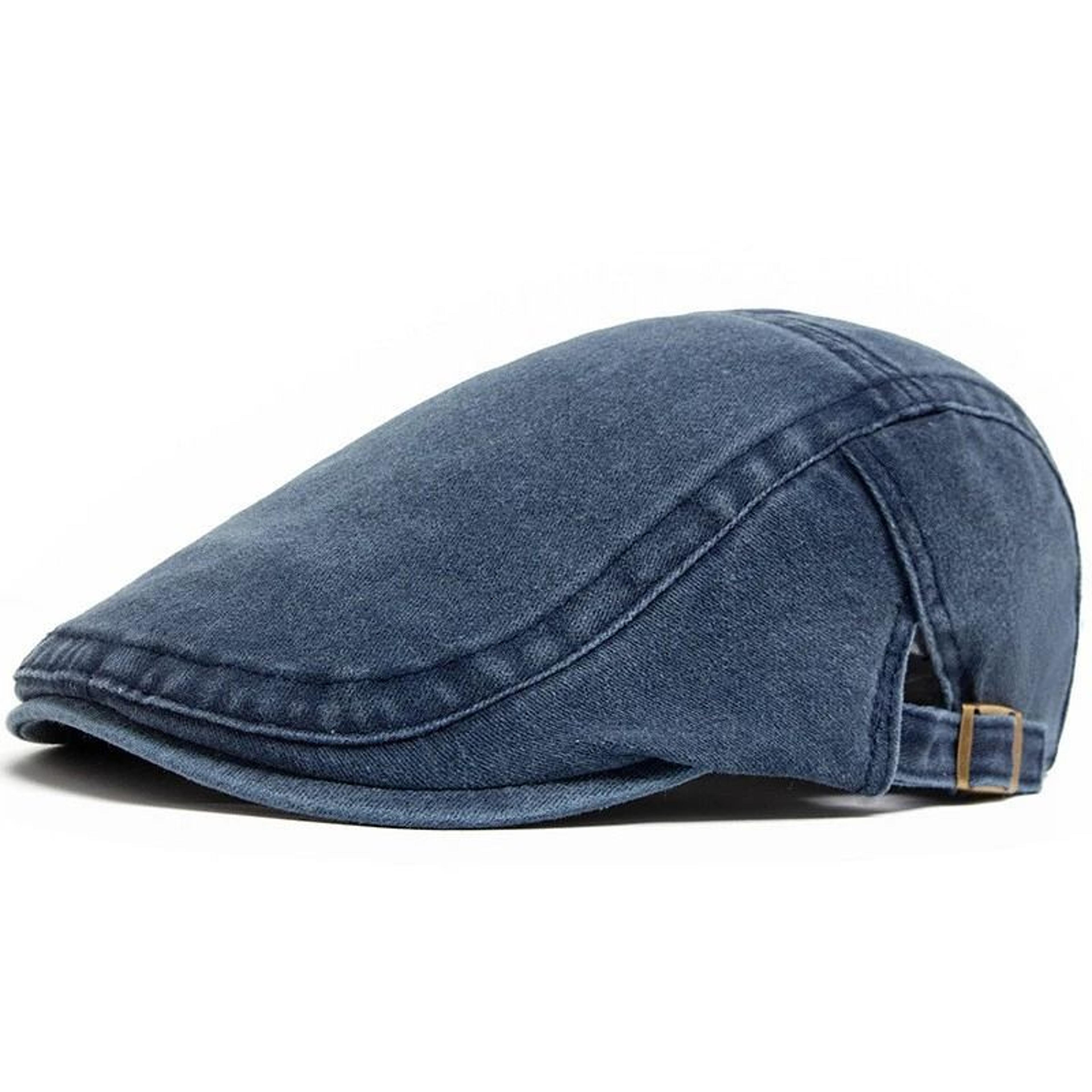 Vintage Washed Denim Newsboy Cap Retro Beret Painter Hat With Short Brim 2