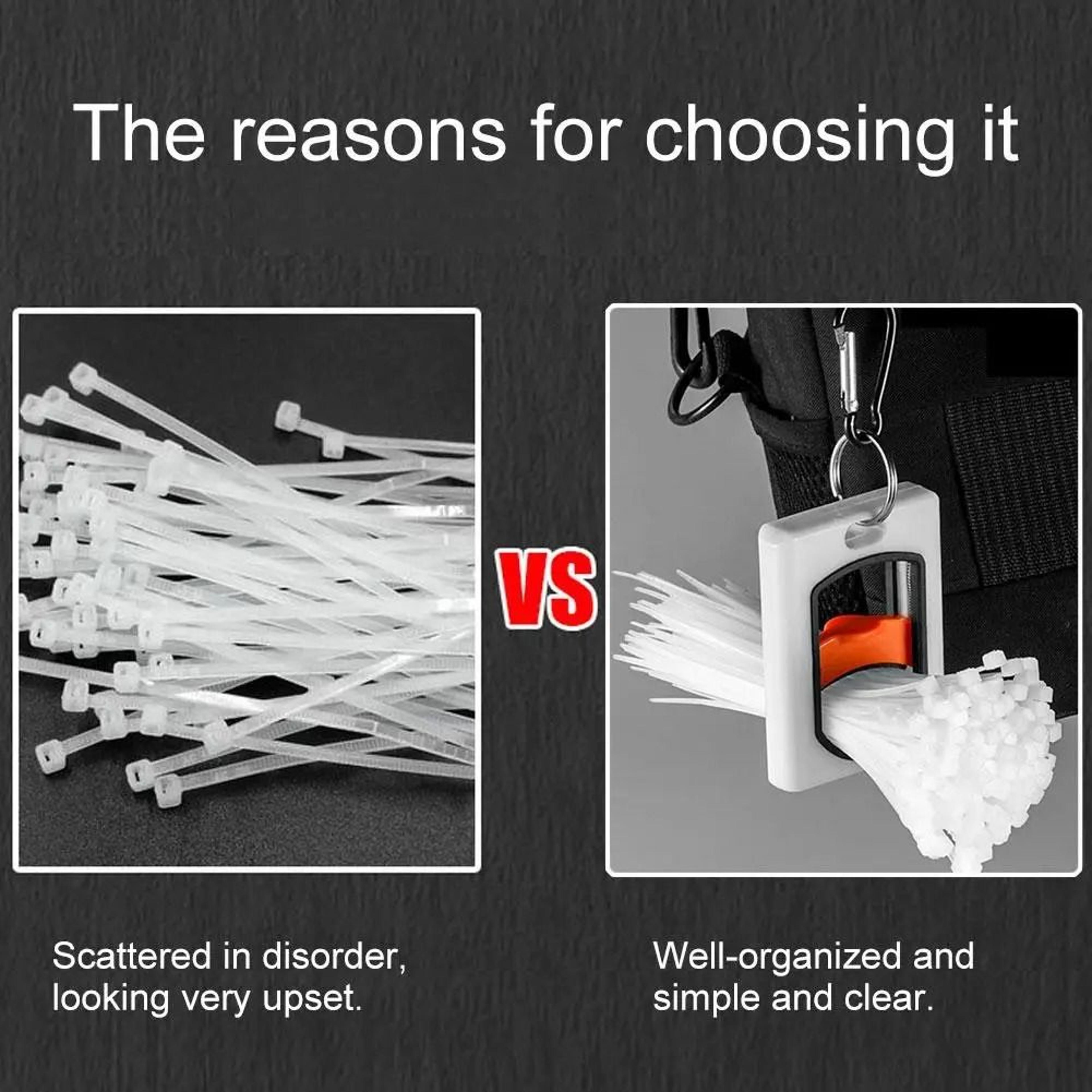 Fluorescent Square Cable Tie Organizer Portable Reusable Zip Tie Holder 3