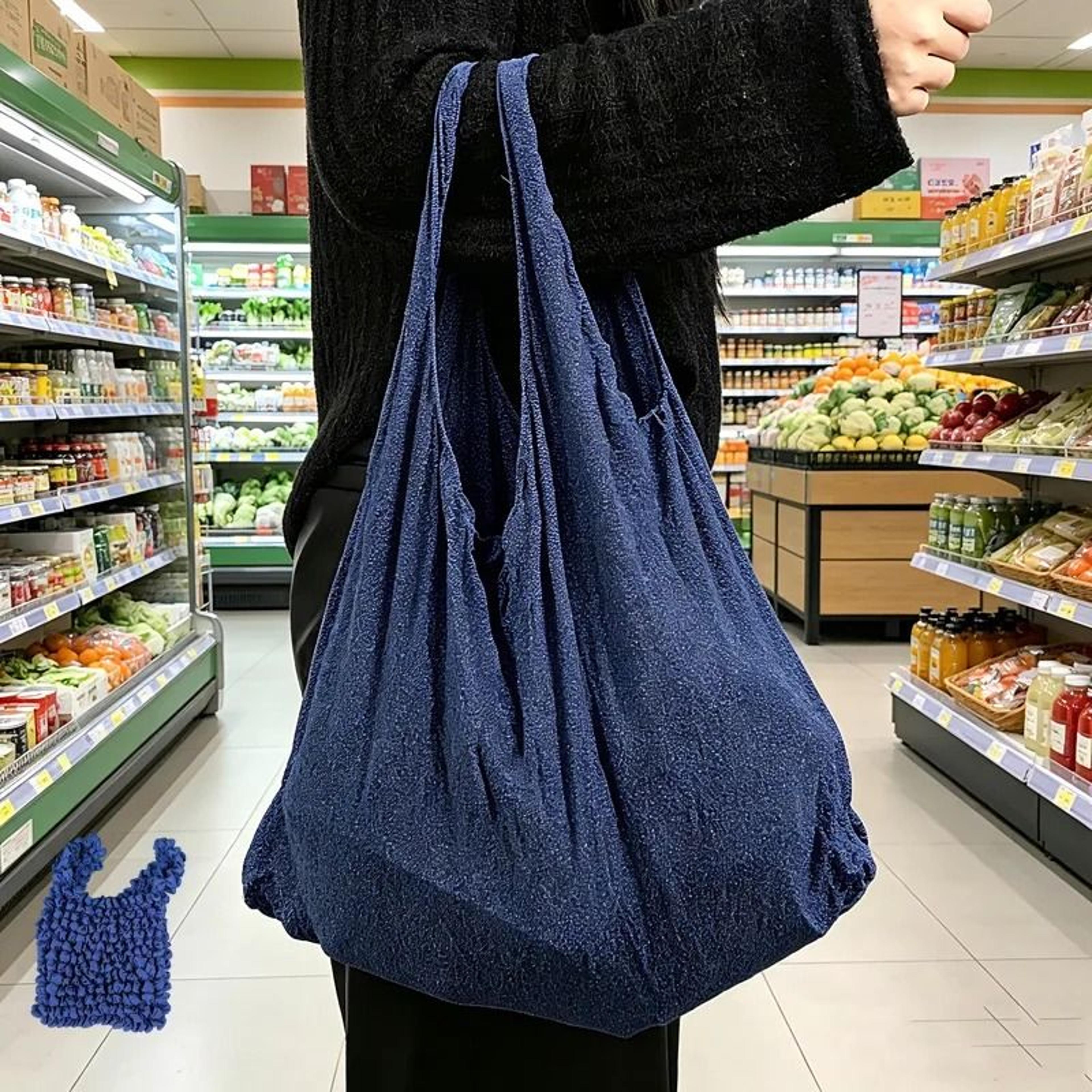Expandable Pleated Bubble Tote Bag Foldable Stretch Shopping Handbag 14