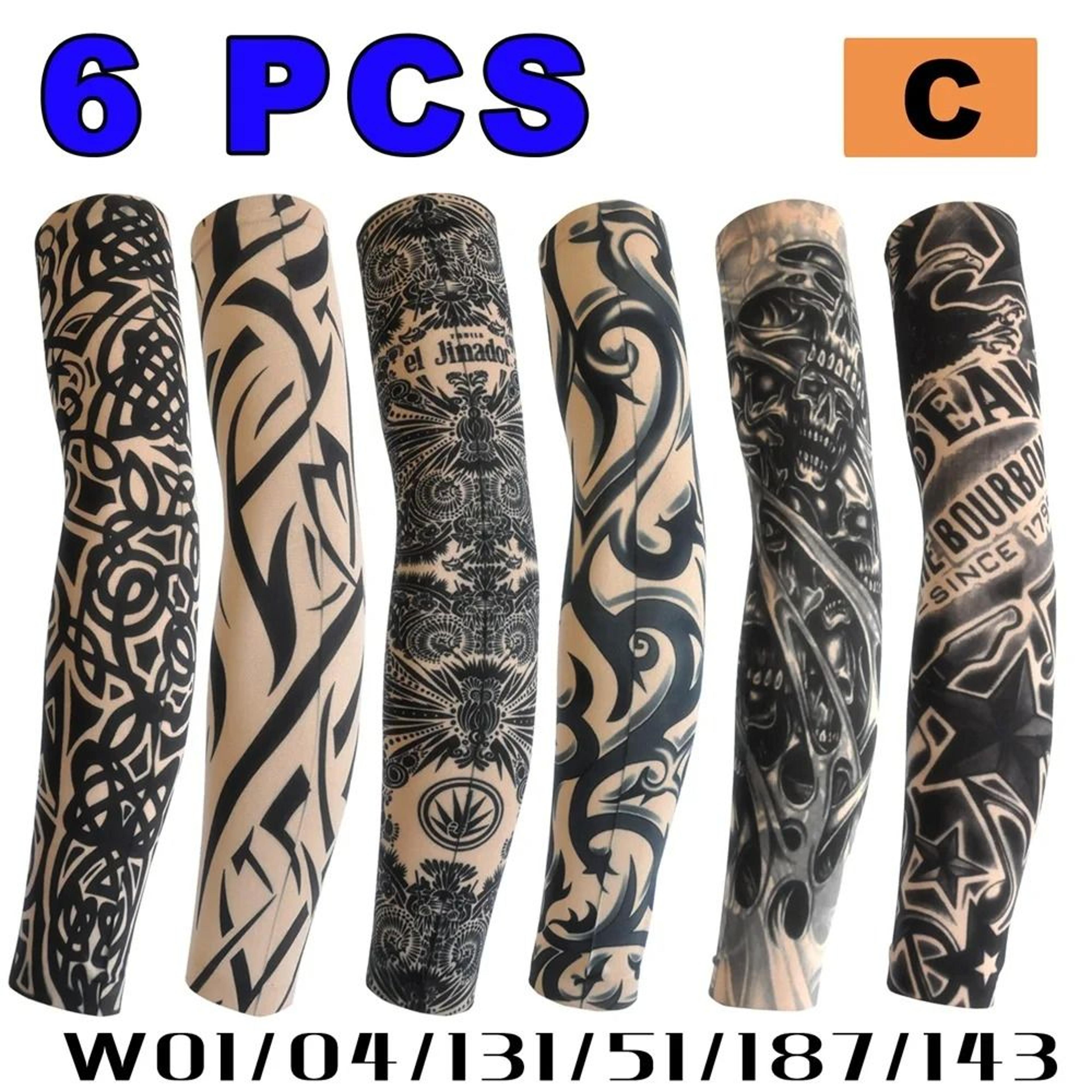 6PCS Tattoo Print Arm Sleeves Breathable Sun Protection Covers For Cycling And Outdoor Activities 3