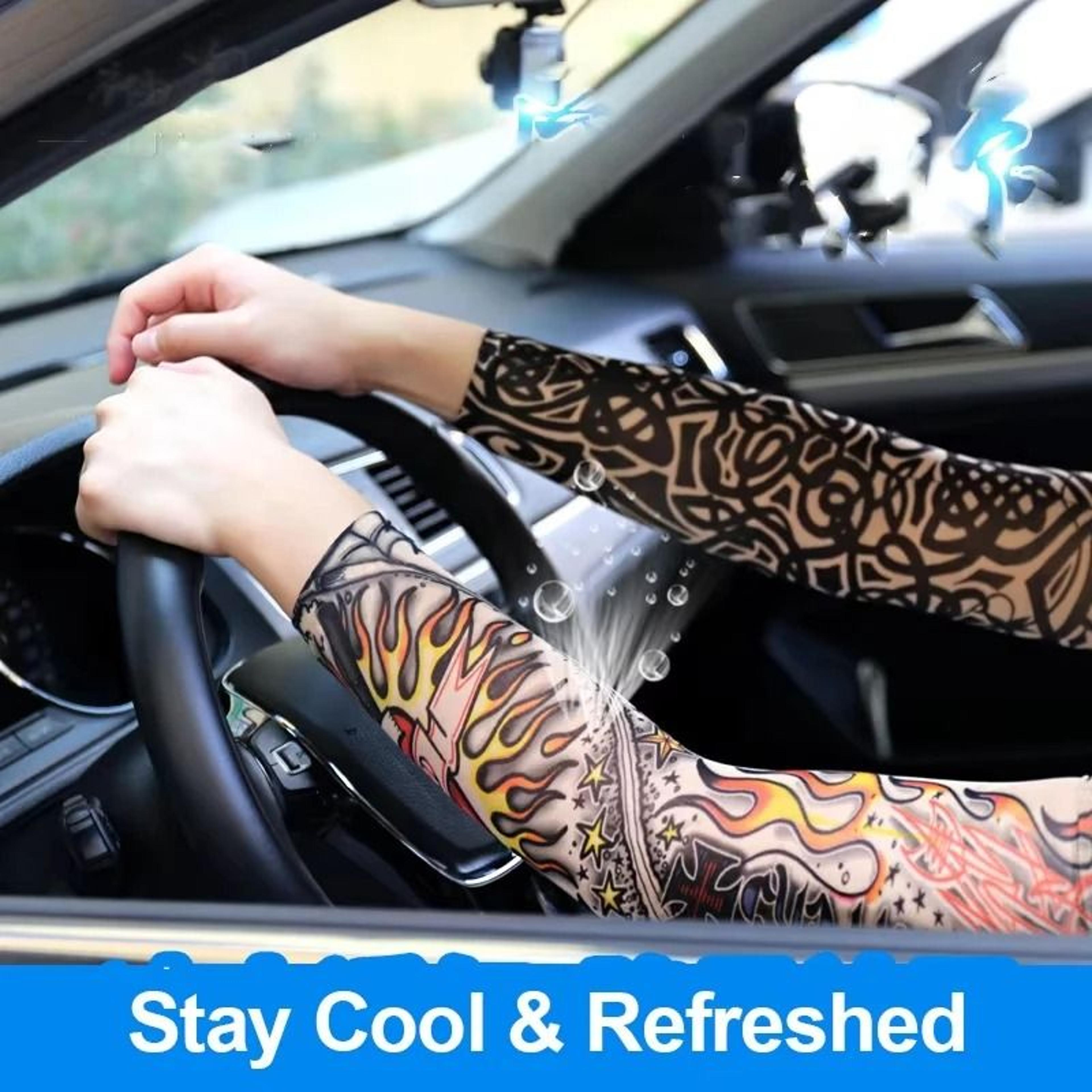 6PCS Tattoo Print Arm Sleeves Breathable Sun Protection Covers For Cycling And Outdoor Activities 15