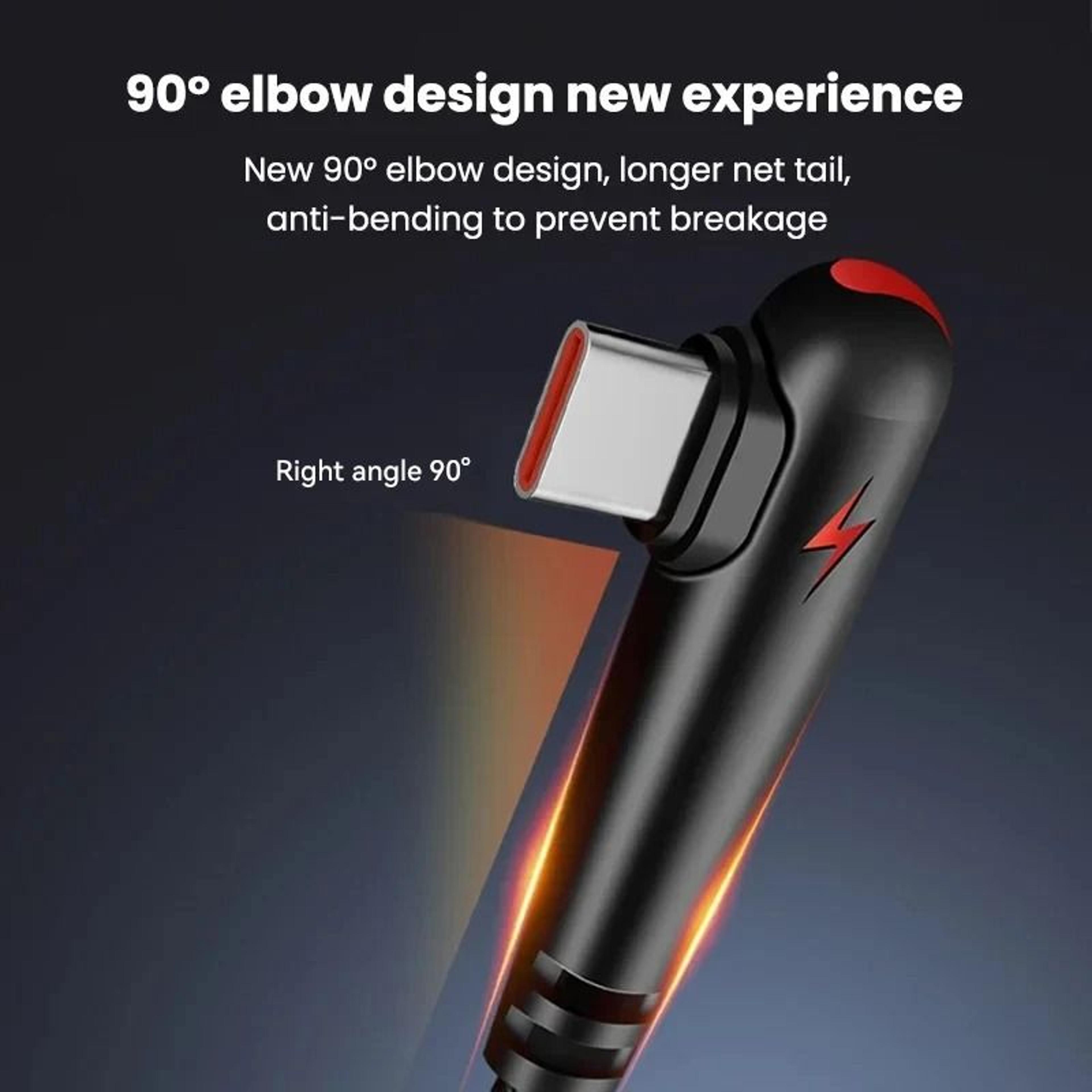 120W USB To TypeC Fast Charging Cable 90 Degree Right Angle Charger Cord 8