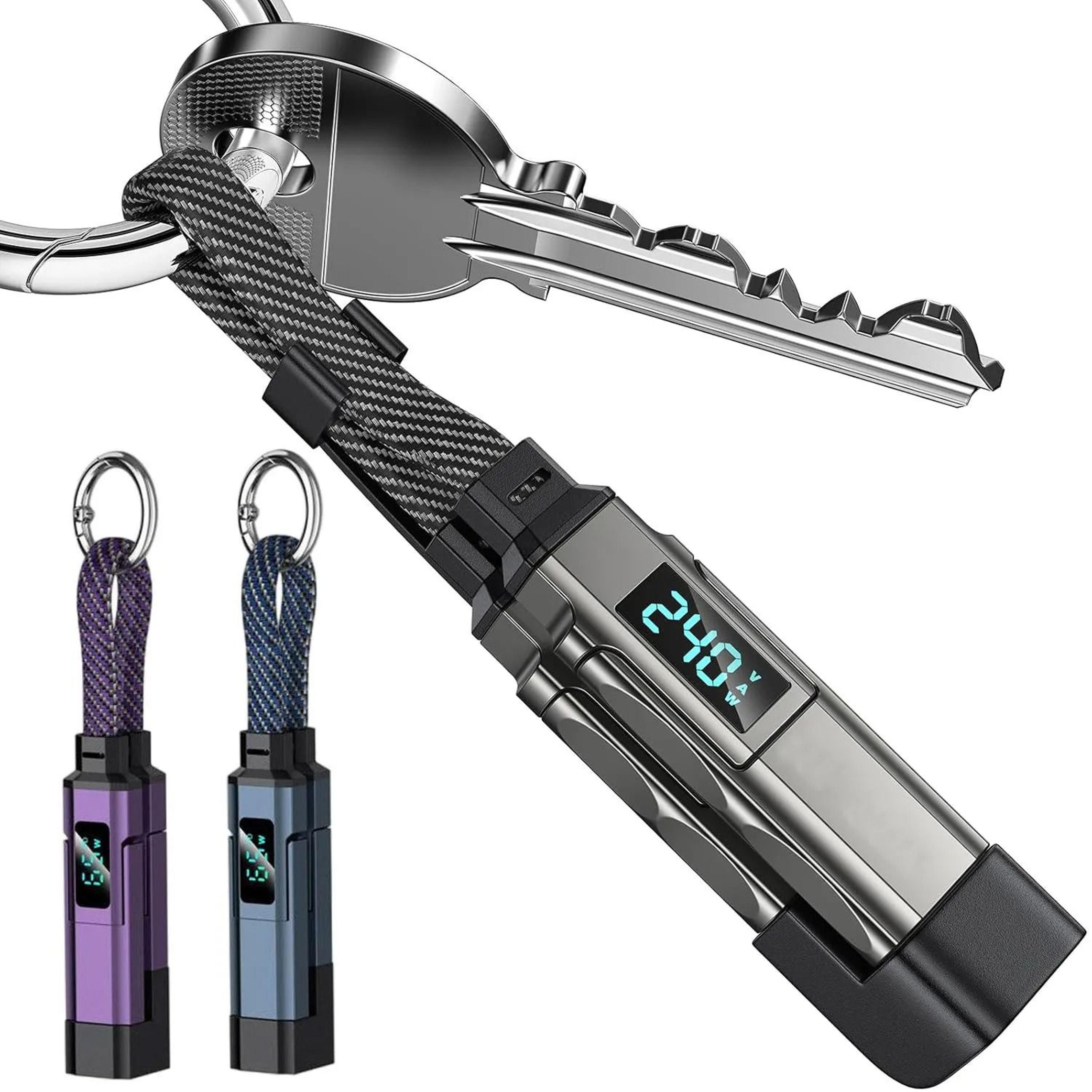 4 in 1 65w fast charging keychain cable with digital display