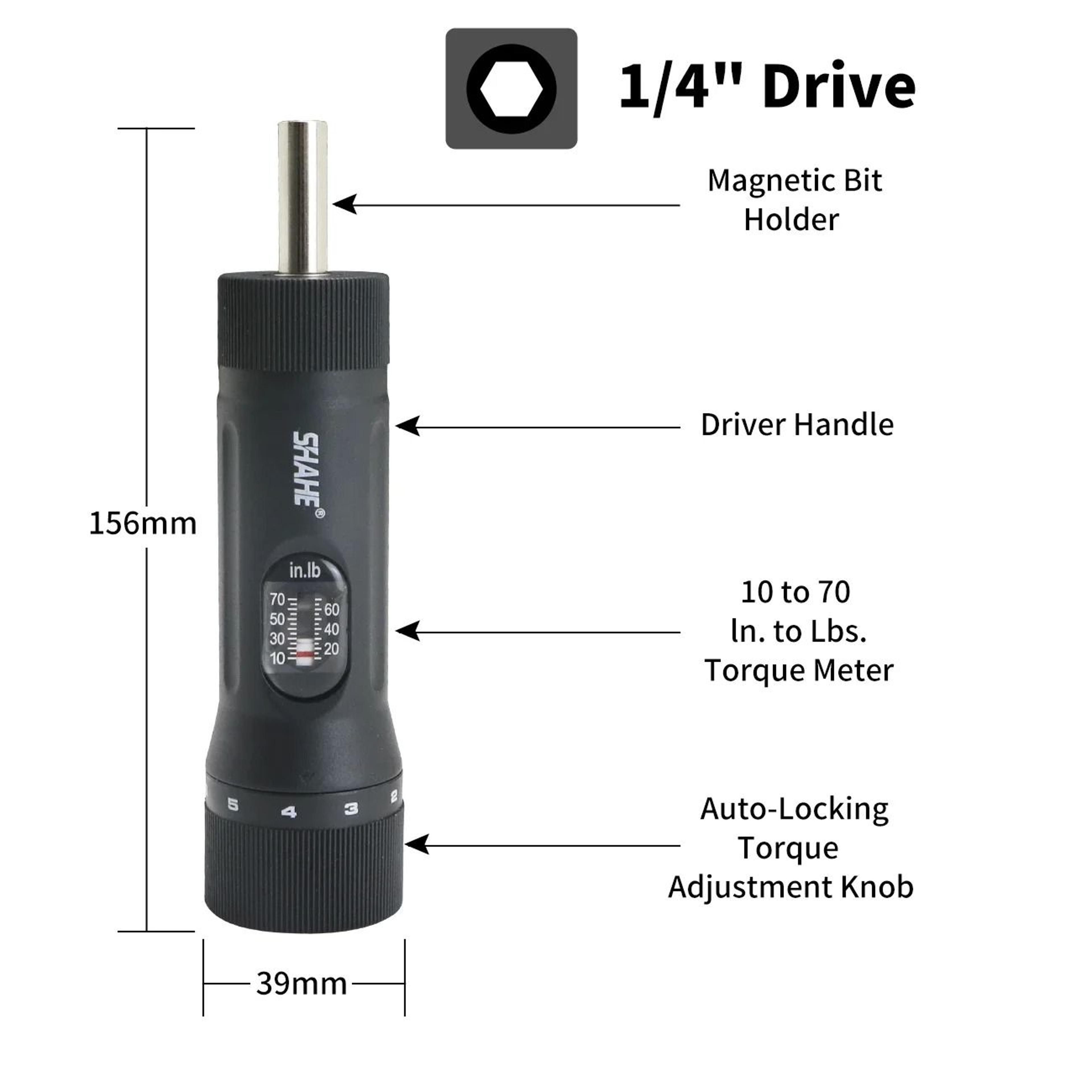 precision adjustable torque screwdriver set with 10 bits