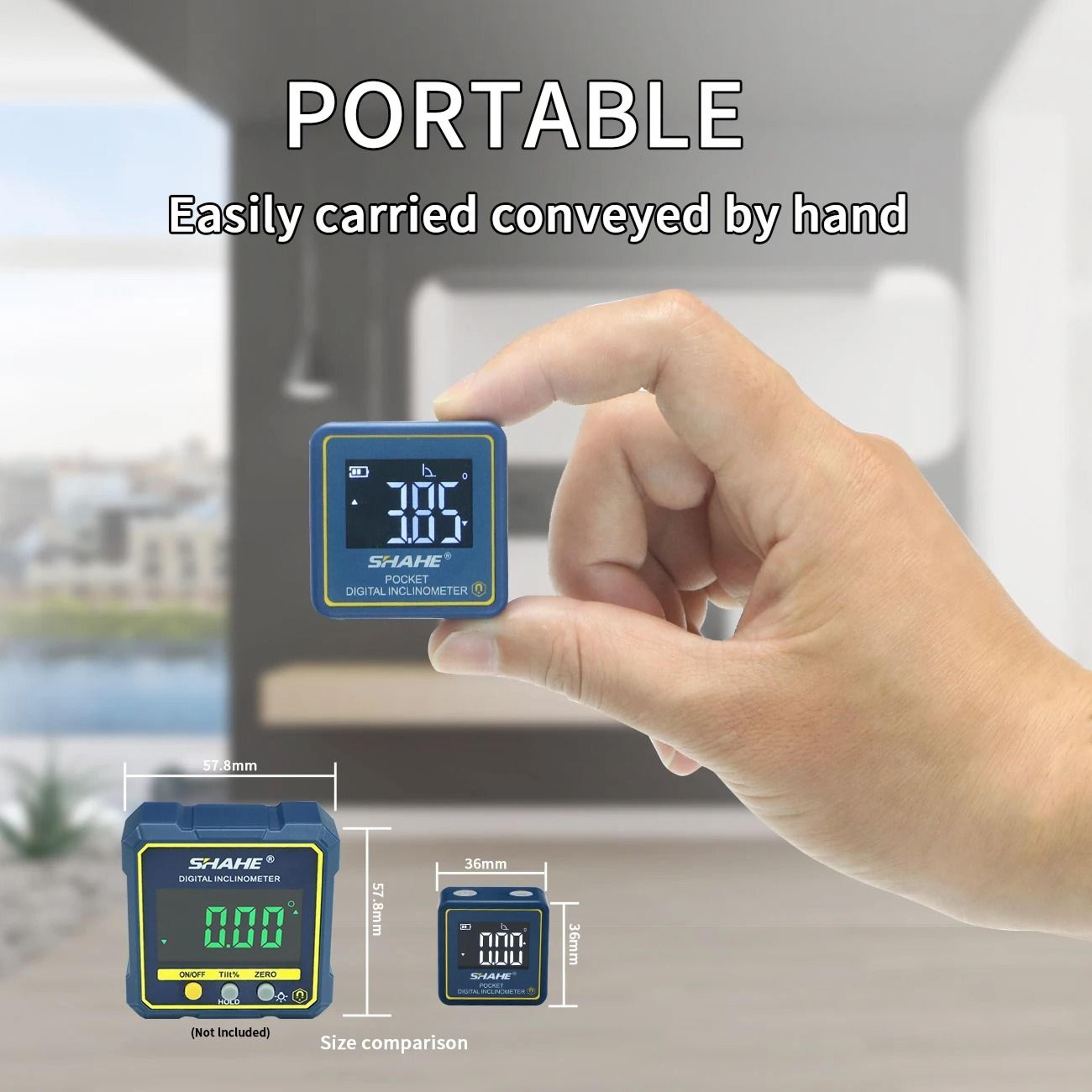 mini digital angle finder with magnetic level and lcd display