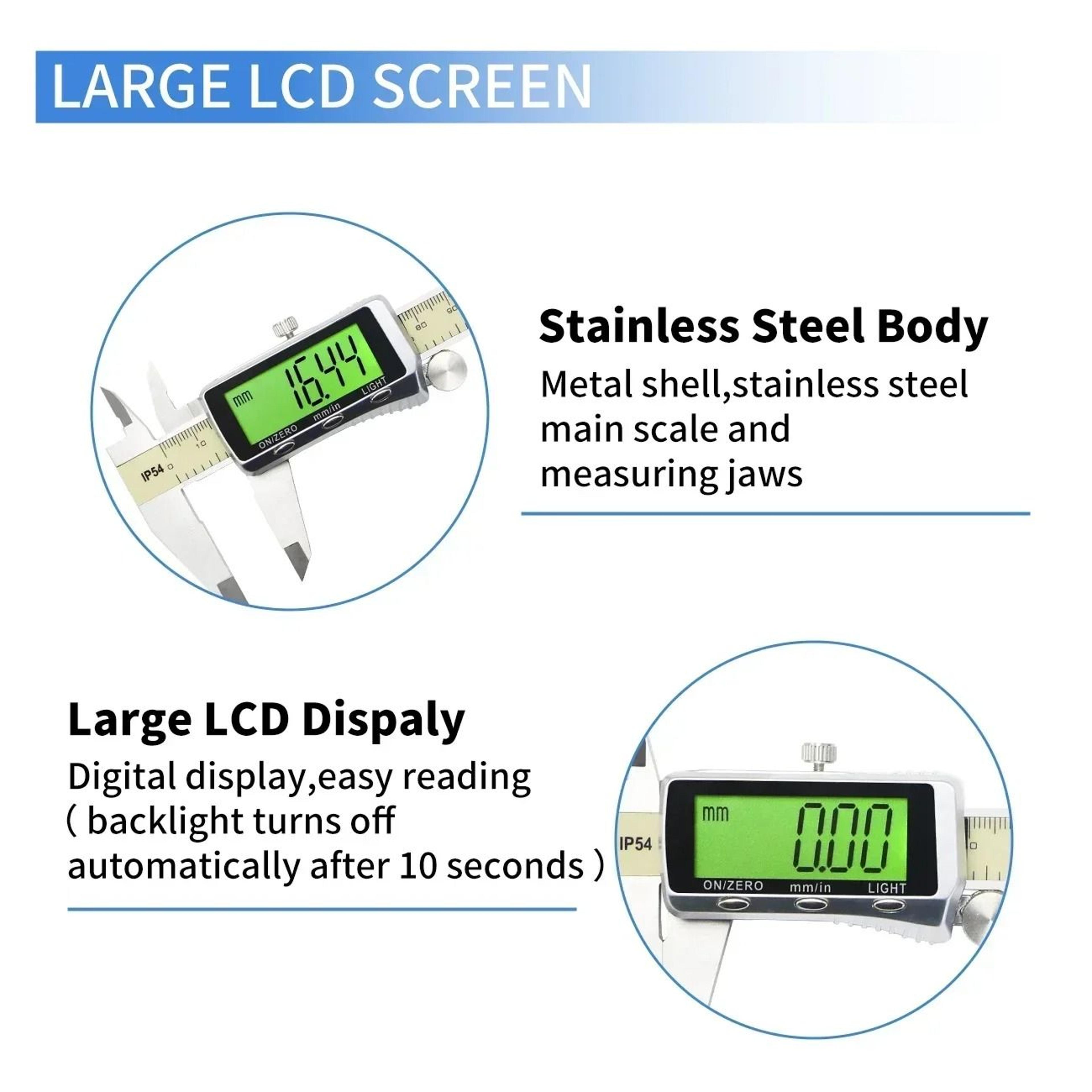 150mm Backlit Digital Vernier Caliper For Accurate Measuring 6