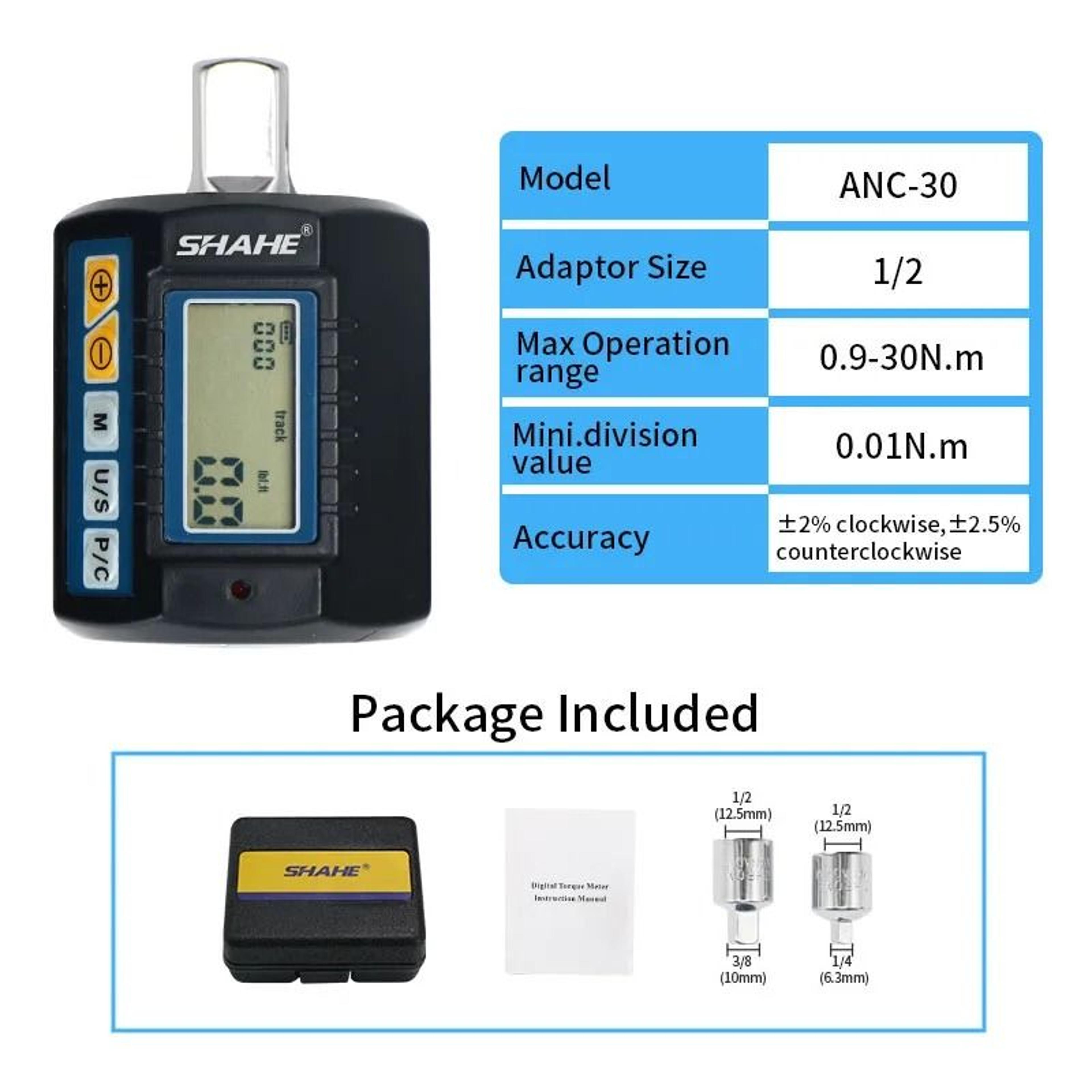 Digital Torque Wrench Adapter Kit With LCD Display And Socket Converters 3
