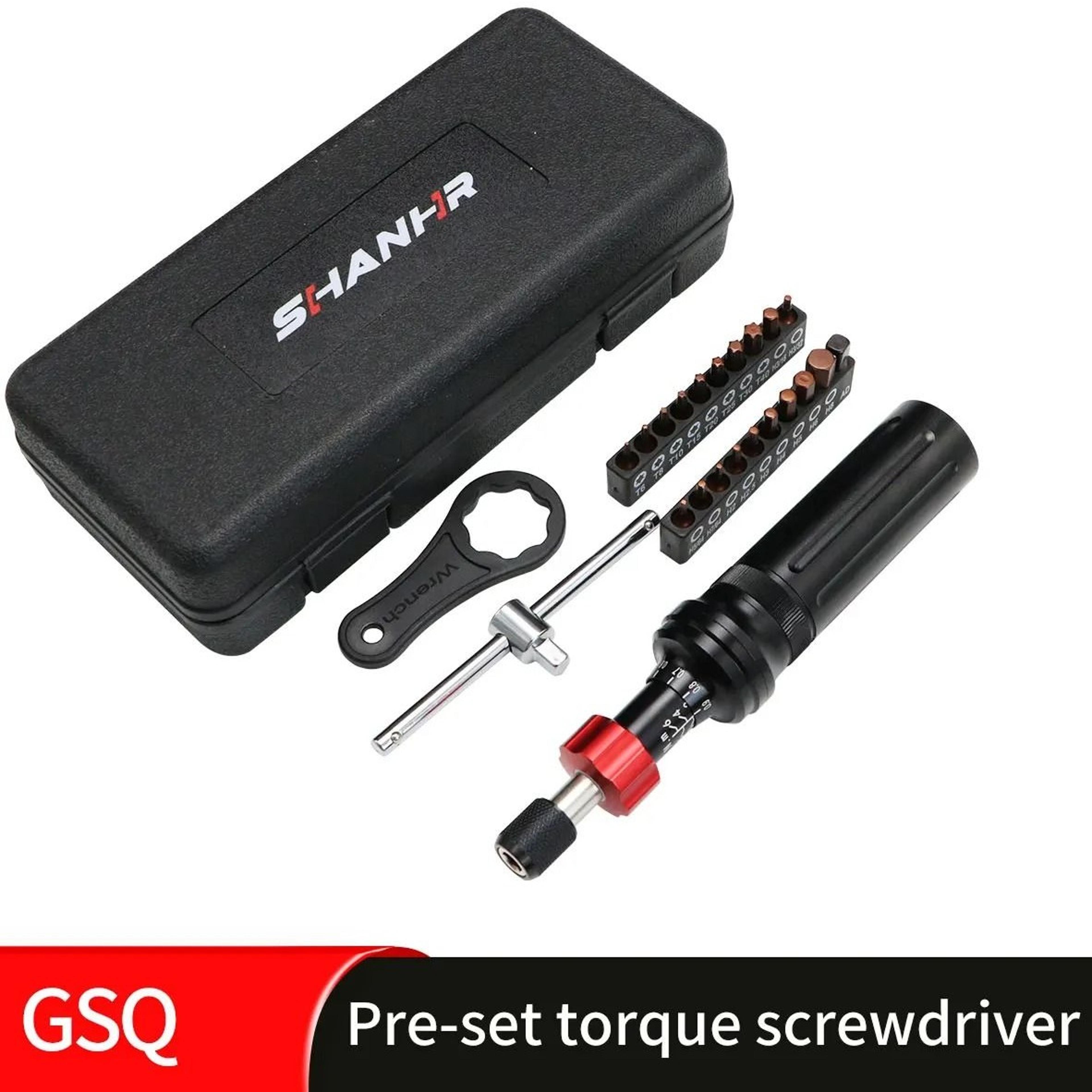 20-piece precision torque screwdriver set with adjustable slip clutch