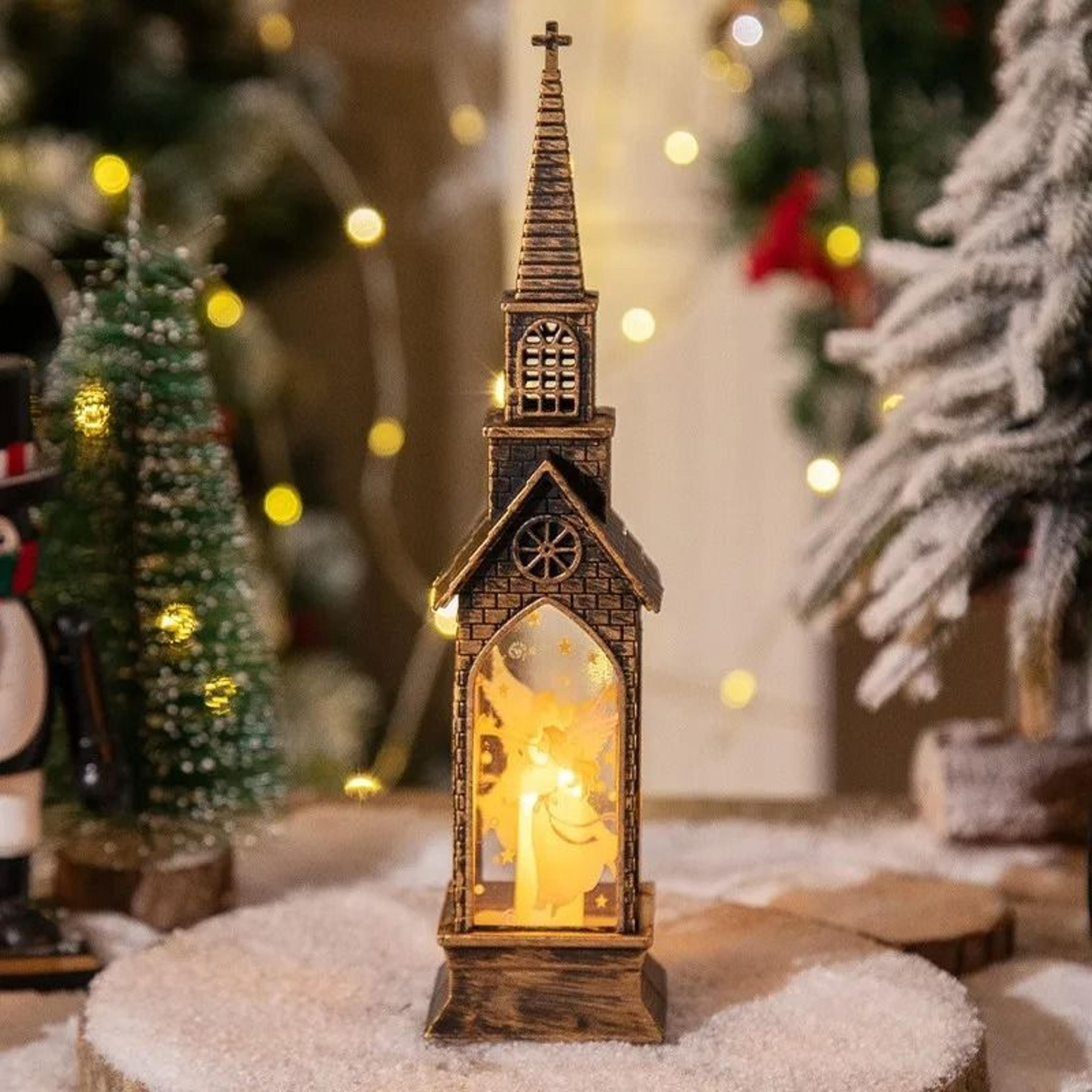 Festive Christmas LED Lantern Night Light With Santa And Snowman 2