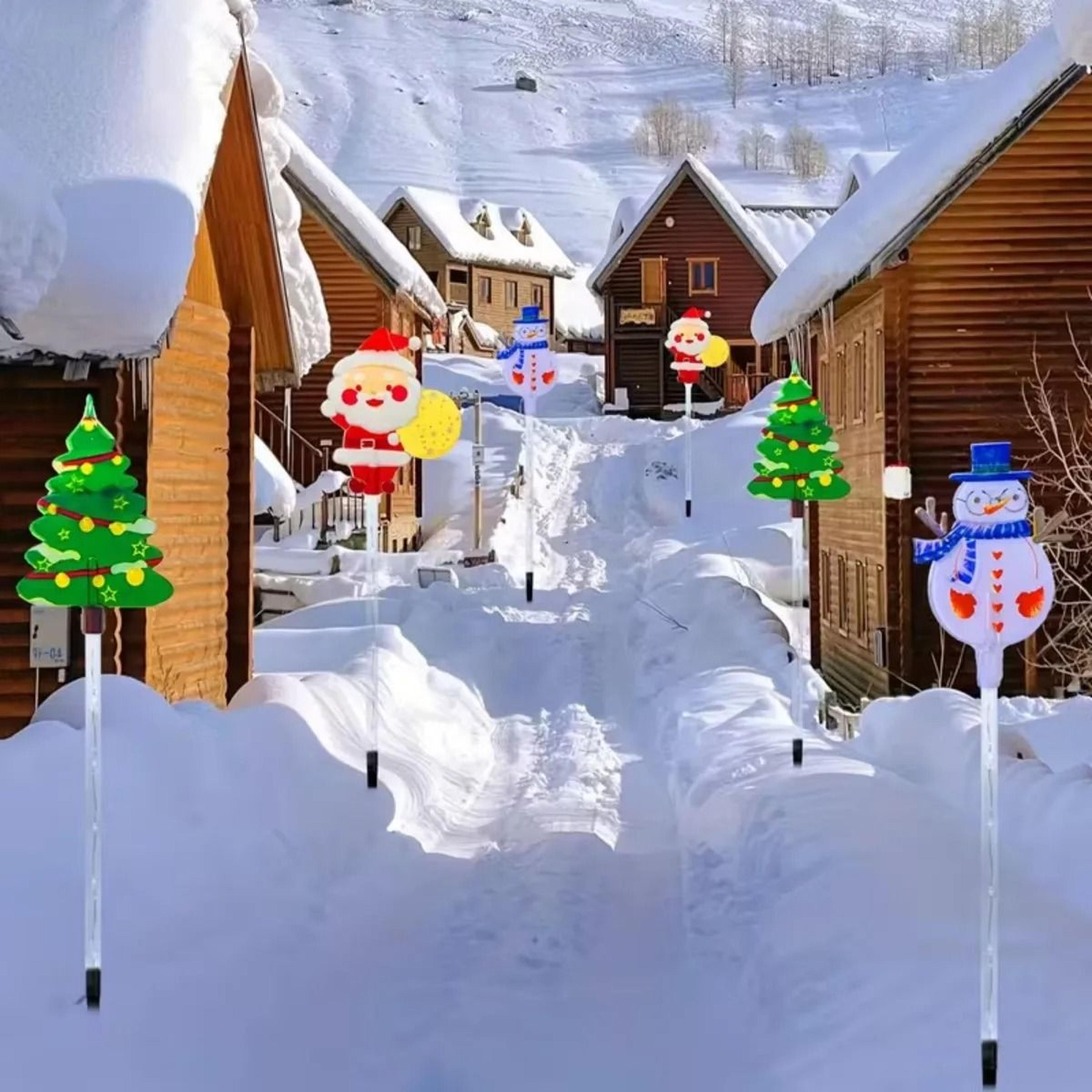 6 In 1 Solar Christmas Garden Lights With Santa Reindeer And Tree 3