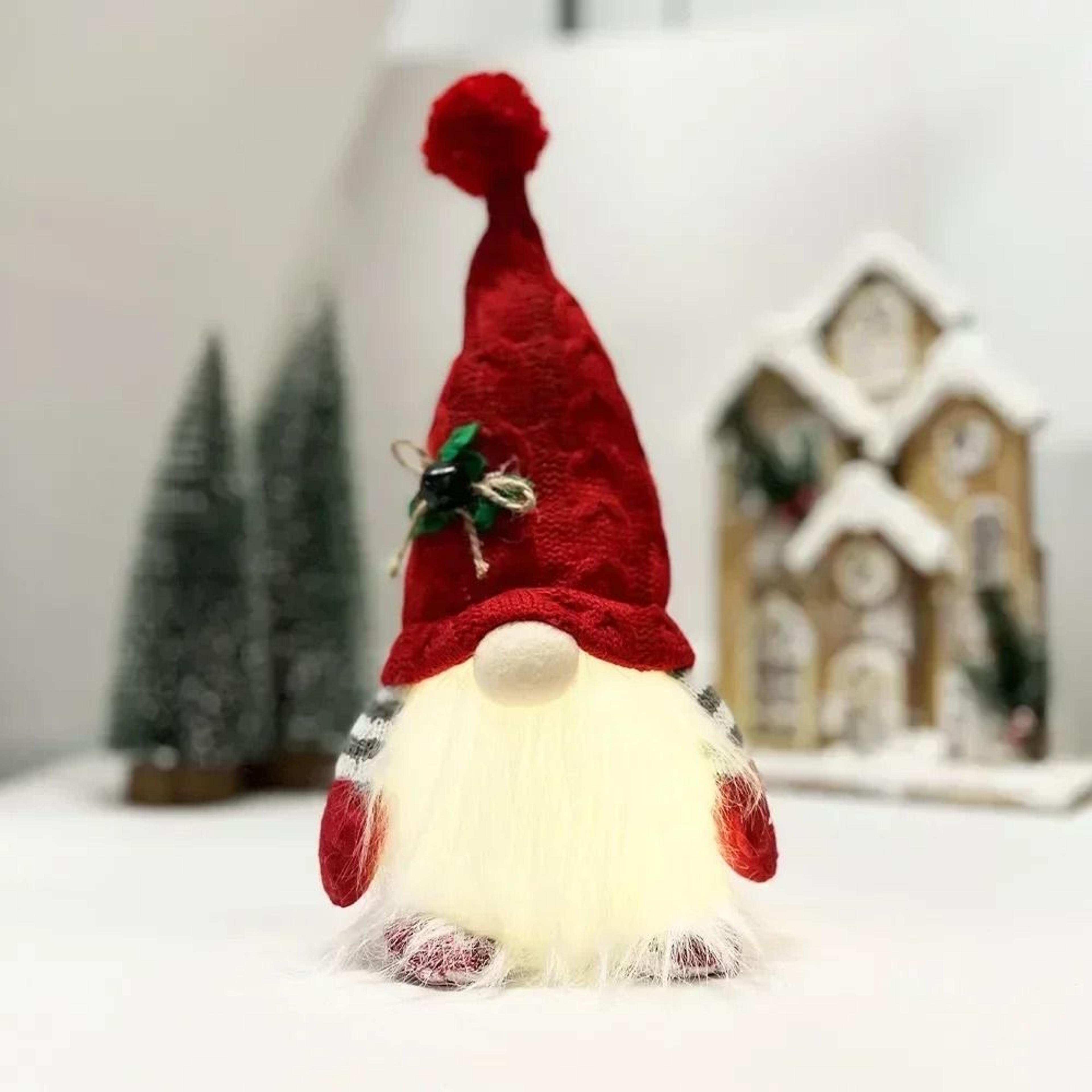 Cozy Christmas Gnome Doll Ornament With Knitted Hat And Reindeer Design 1
