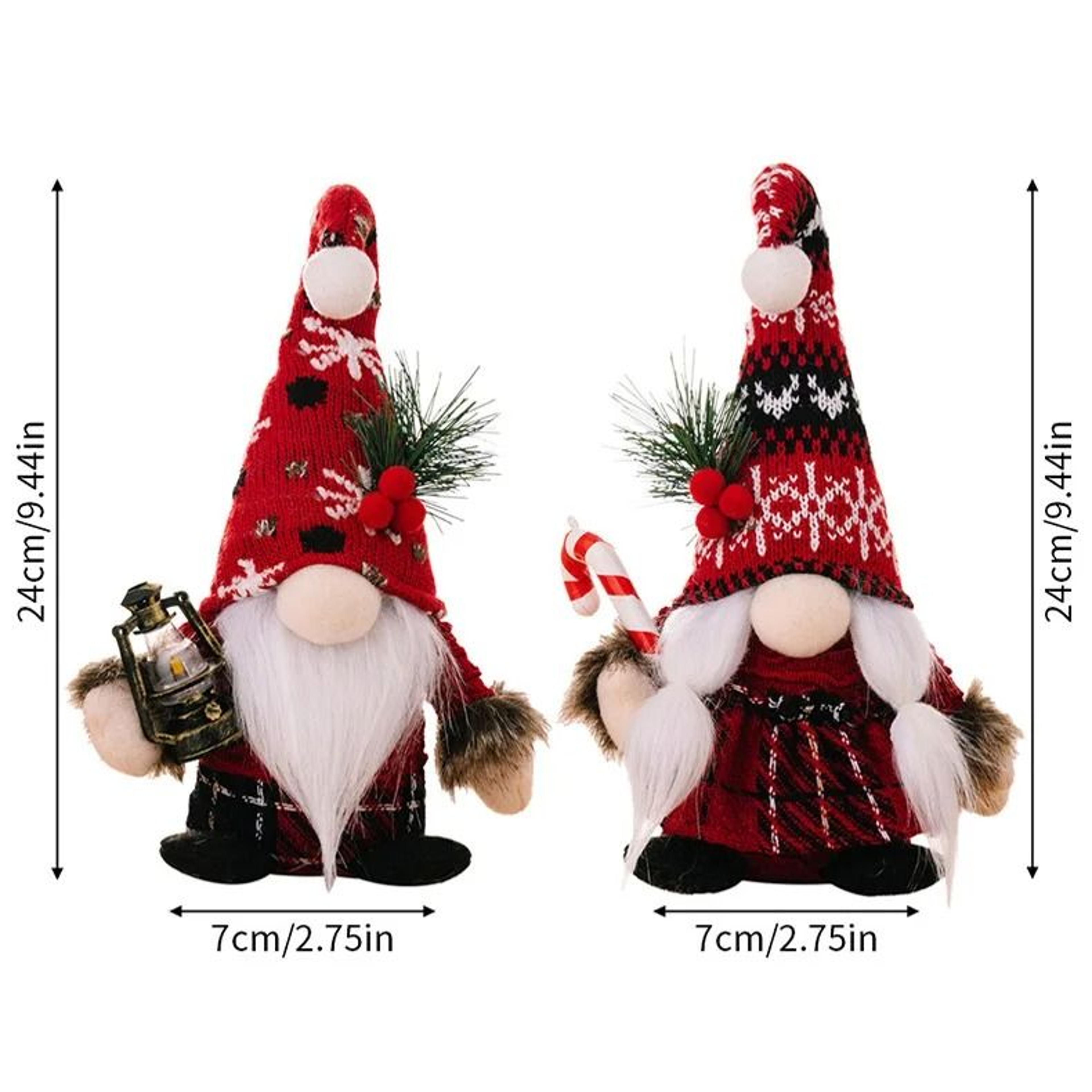 Festive Red Christmas Gnome Doll With Knitted Hat And Fluffy Beard 4