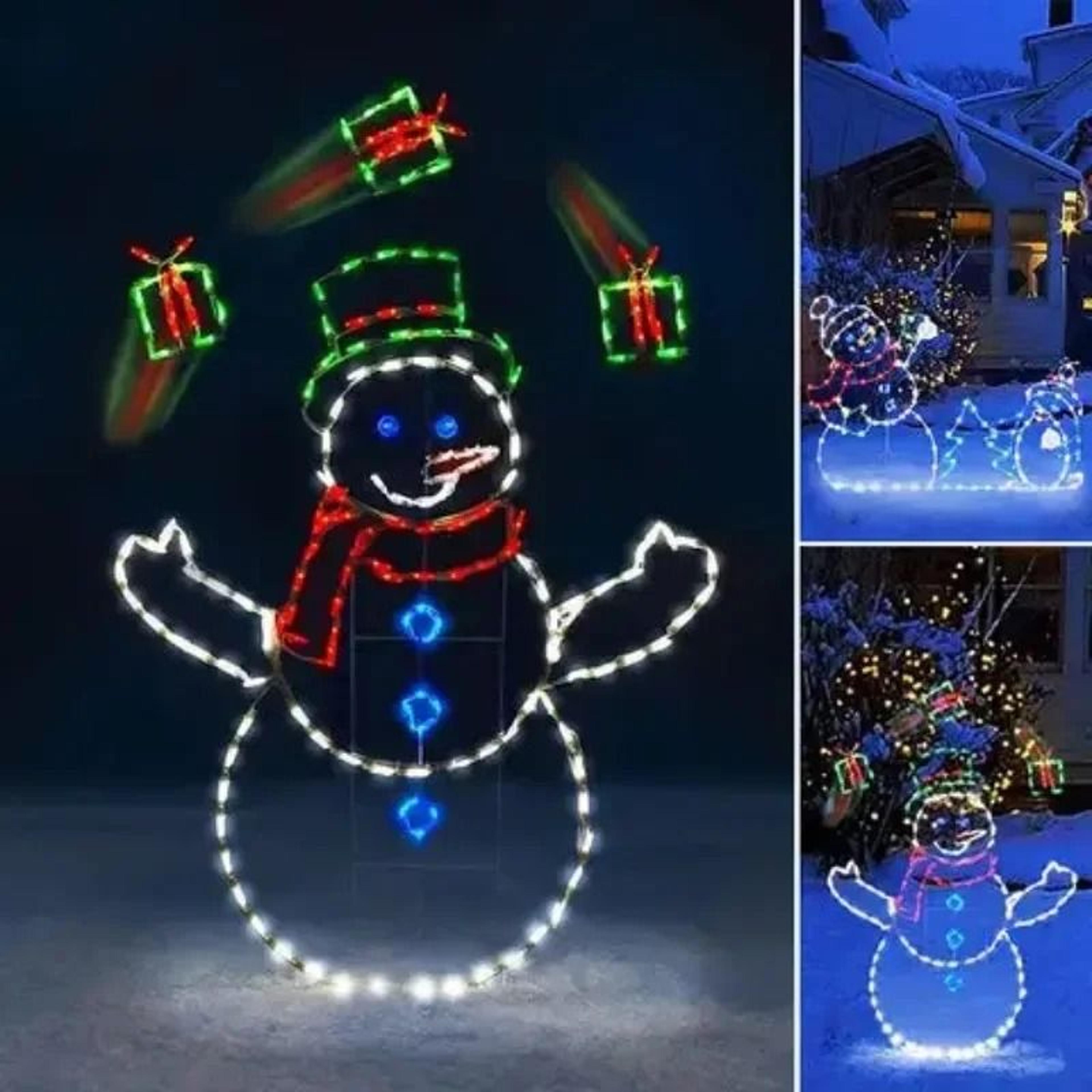 Animated LED Snowman Christmas Ornament With Sparkling Glitter Lights 3