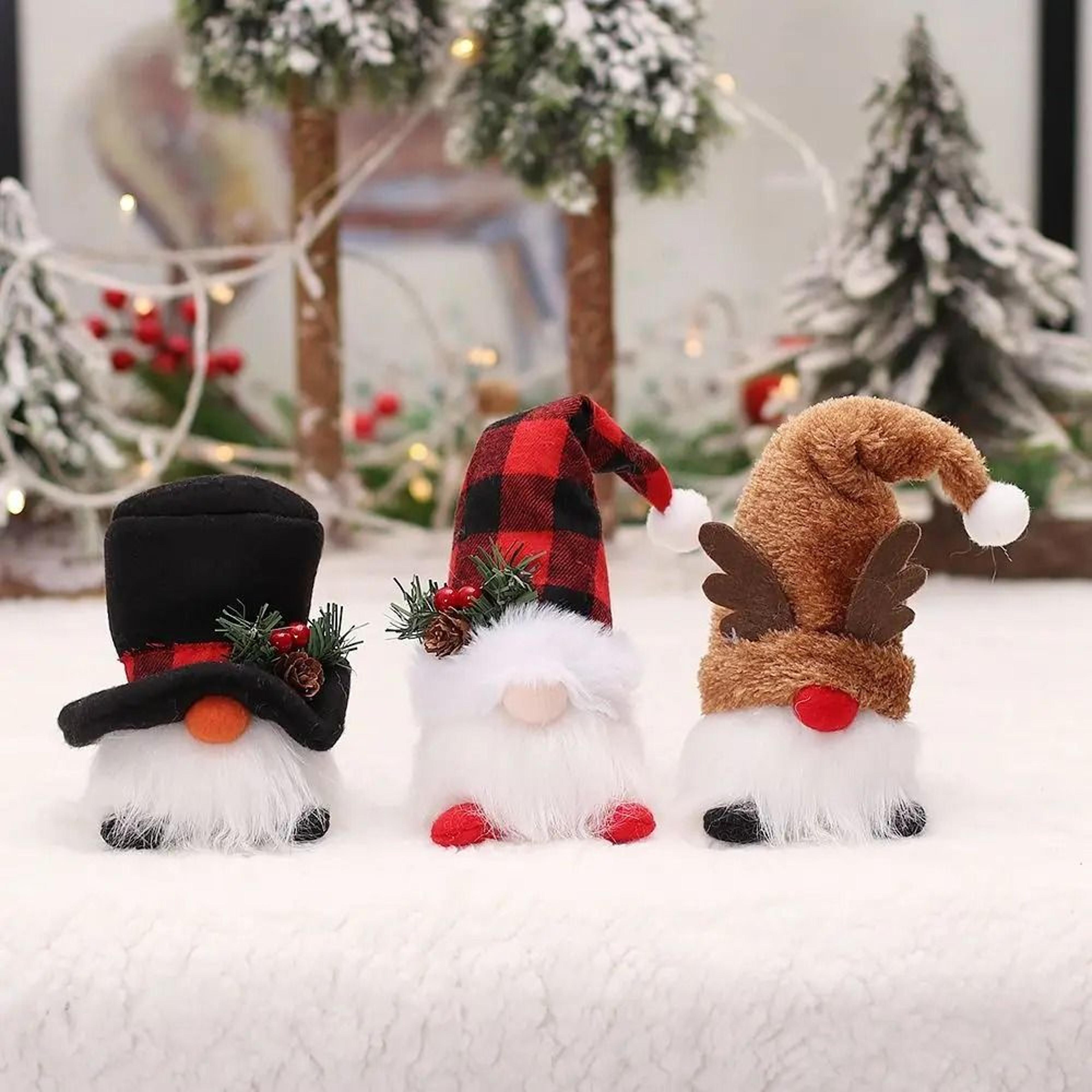 glowing christmas gnome plush doll with led light and festive santa design