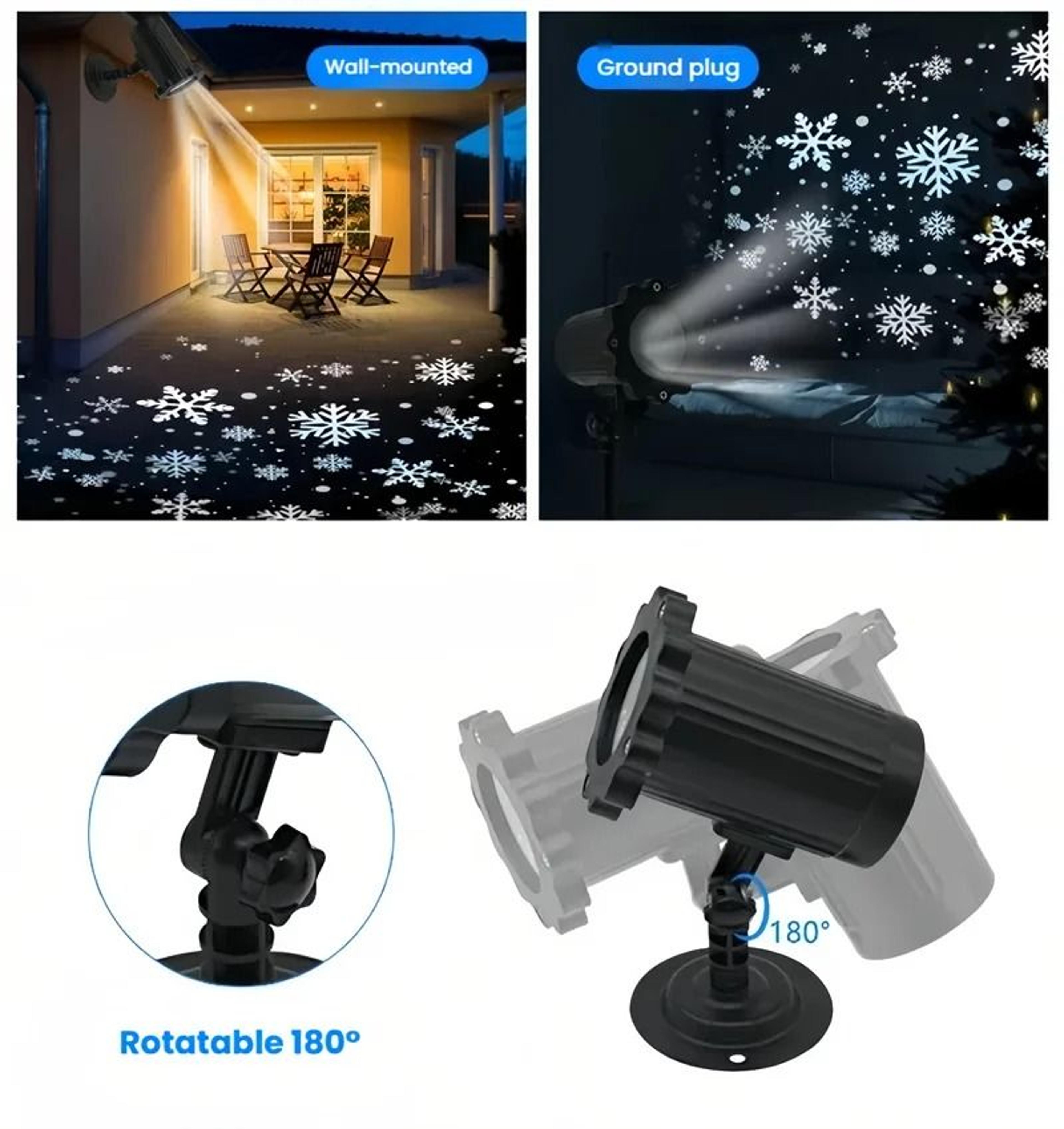 Outdoor LED Snowflake Christmas Projector Light With Remote Control 4