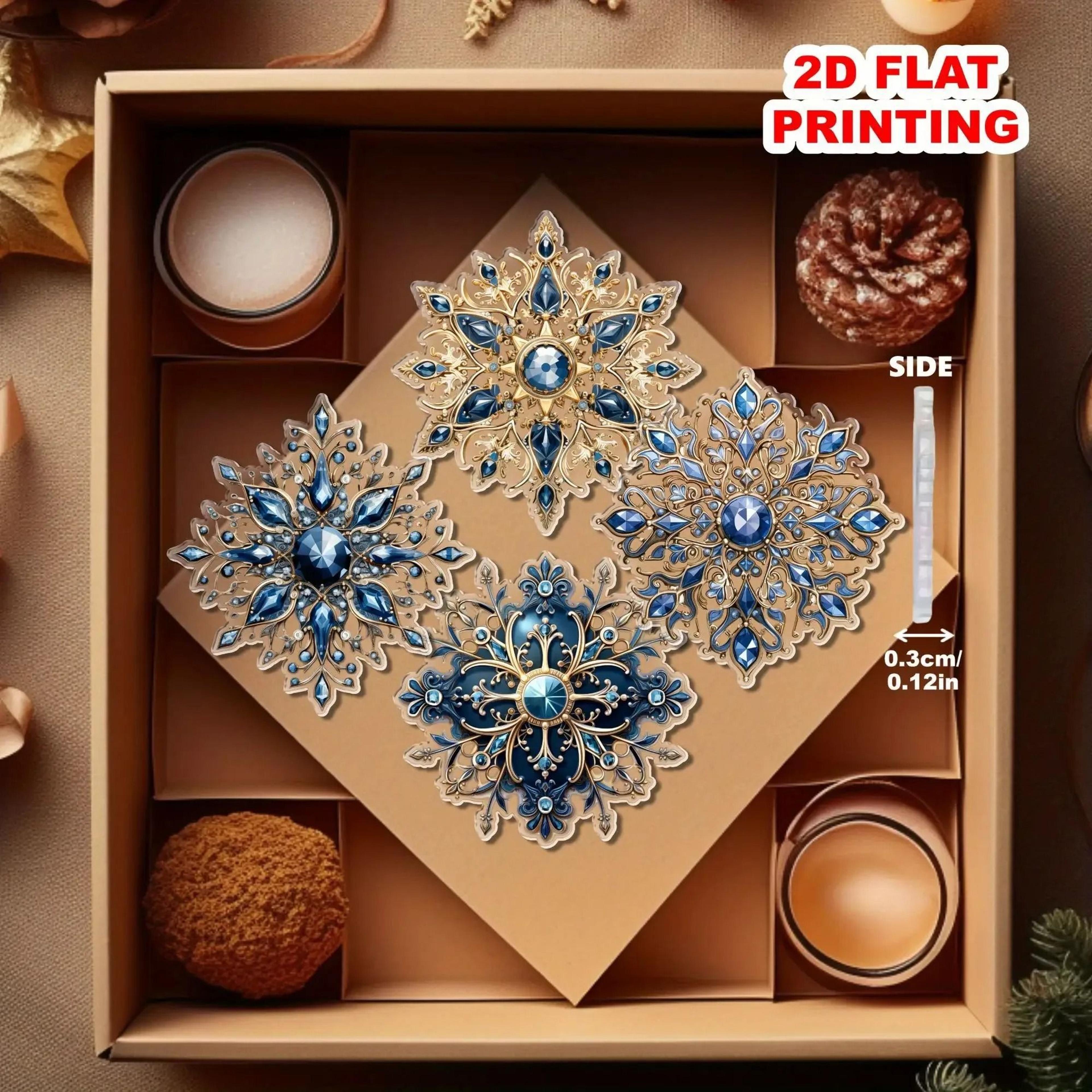6Piece Acrylic Snowflake Christmas Tree Hanging Ornaments 1