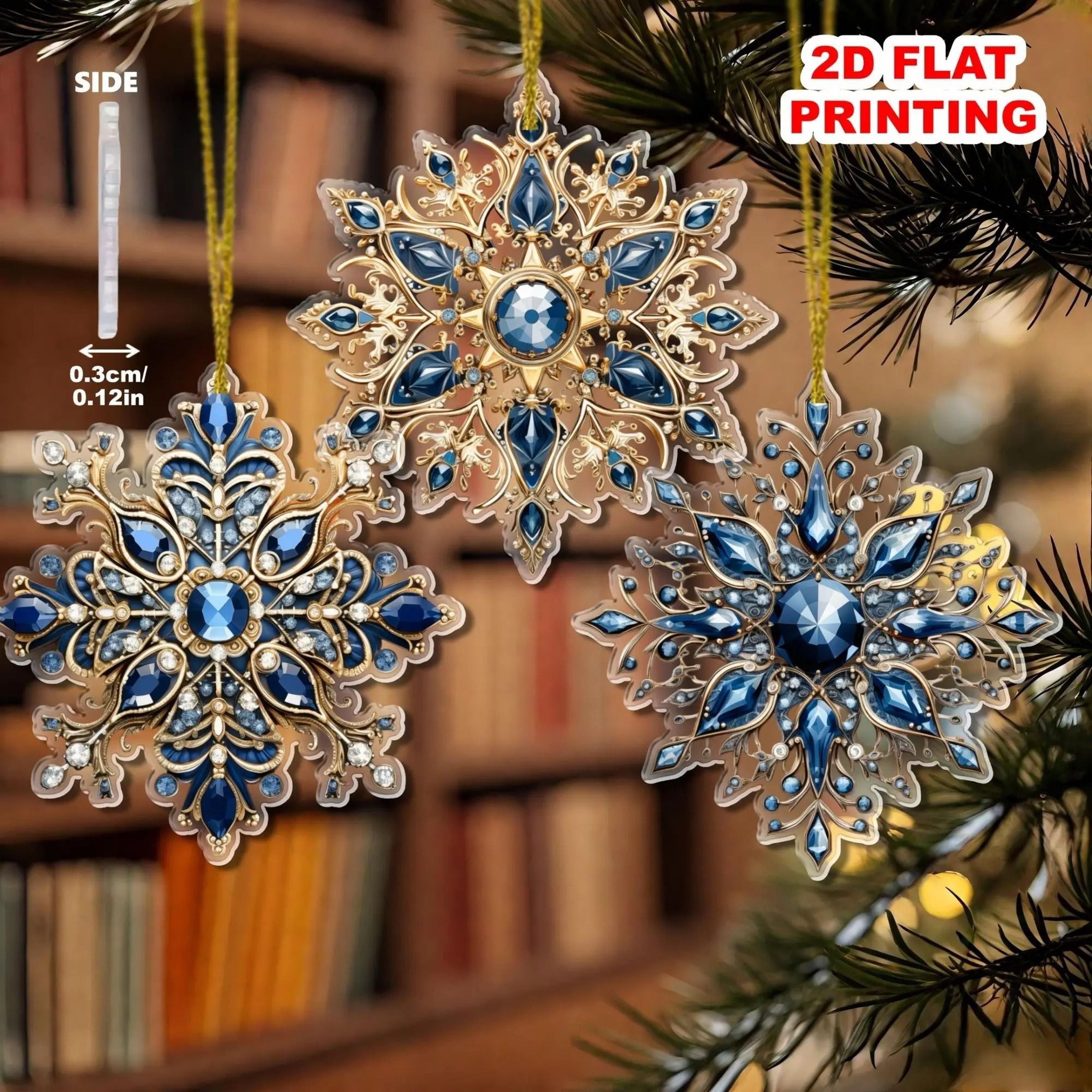 6Piece Acrylic Snowflake Christmas Tree Hanging Ornaments 2