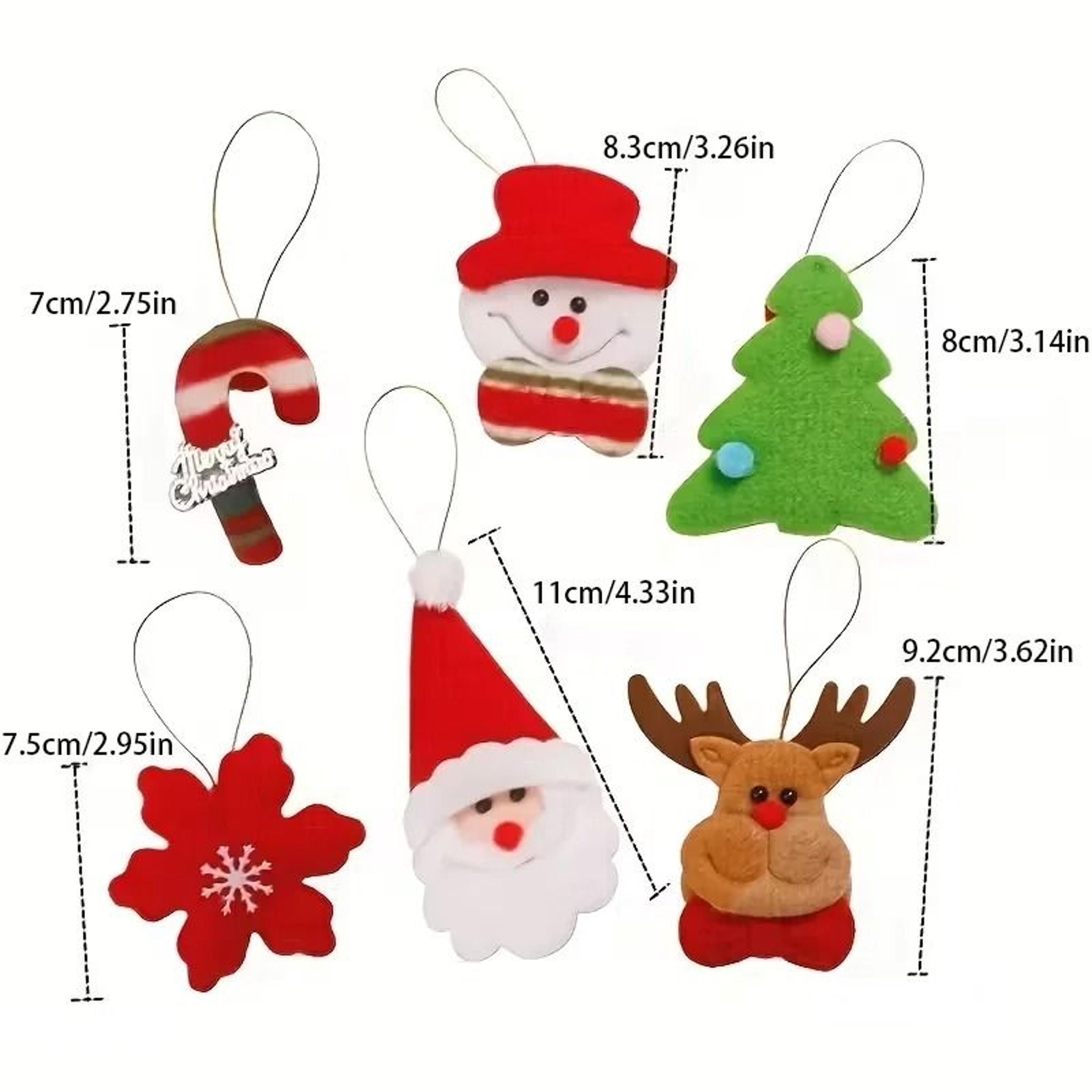 6Piece Cute Plush Santa Christmas Tree Hanging Ornaments 1