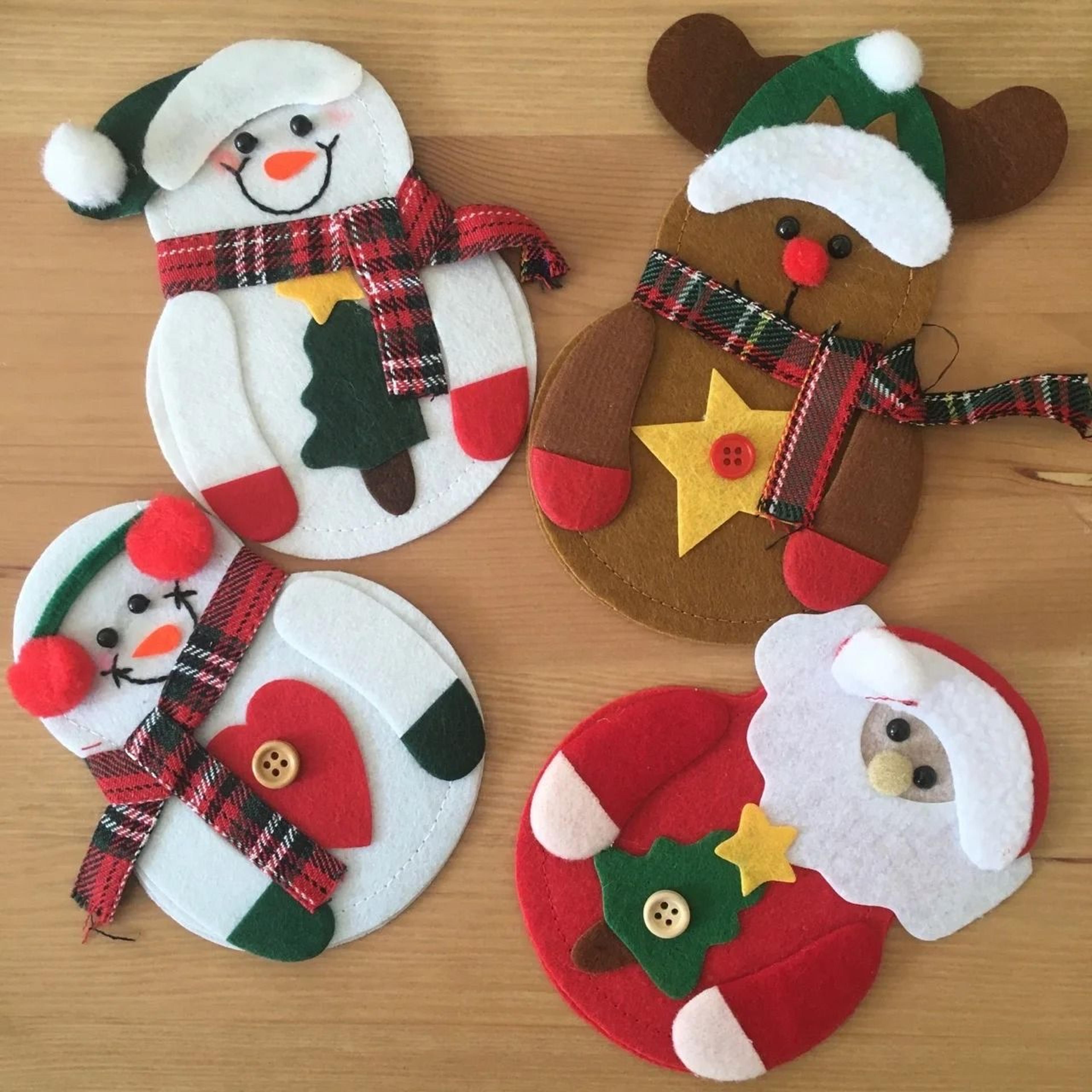 Festive Christmas Cutlery Holder Bags For Holiday Dinner Table Decor 6