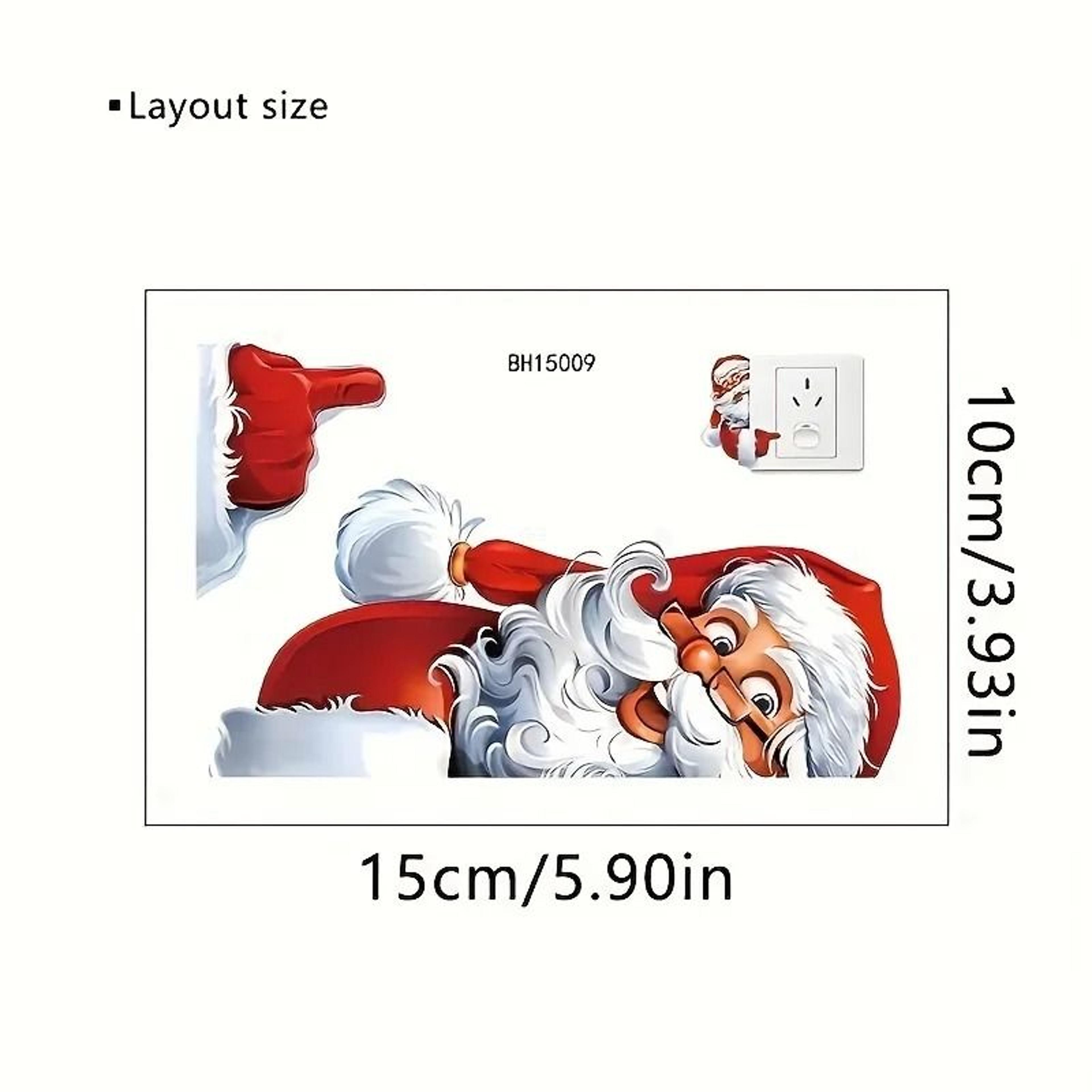 Cute Santa And Snowman Christmas Light Switch Wall Stickers 7