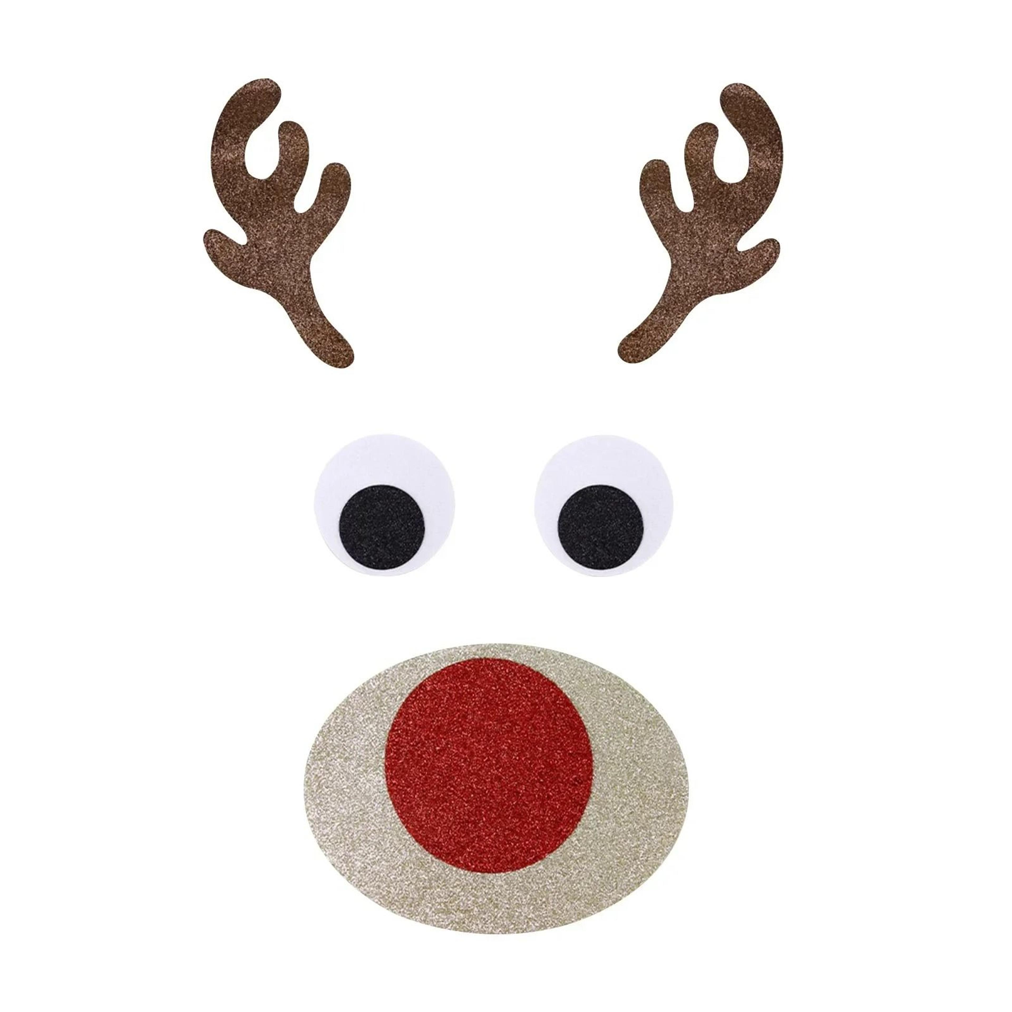 Cute Christmas Felt Door And Window Stickers With Santa Snowman And Reindeer 3
