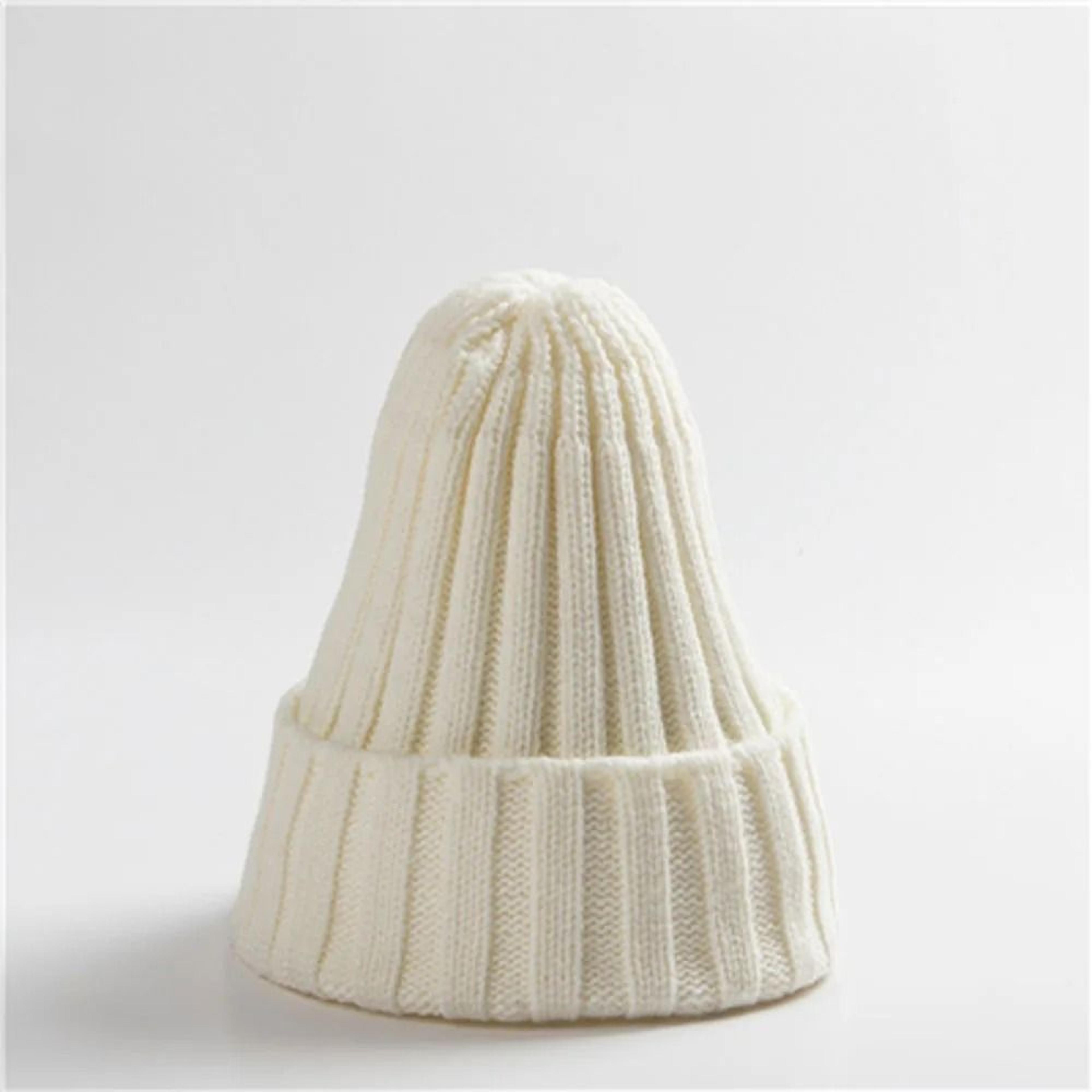 cozy unisex rolled edge knit beanie hat for winter warmth