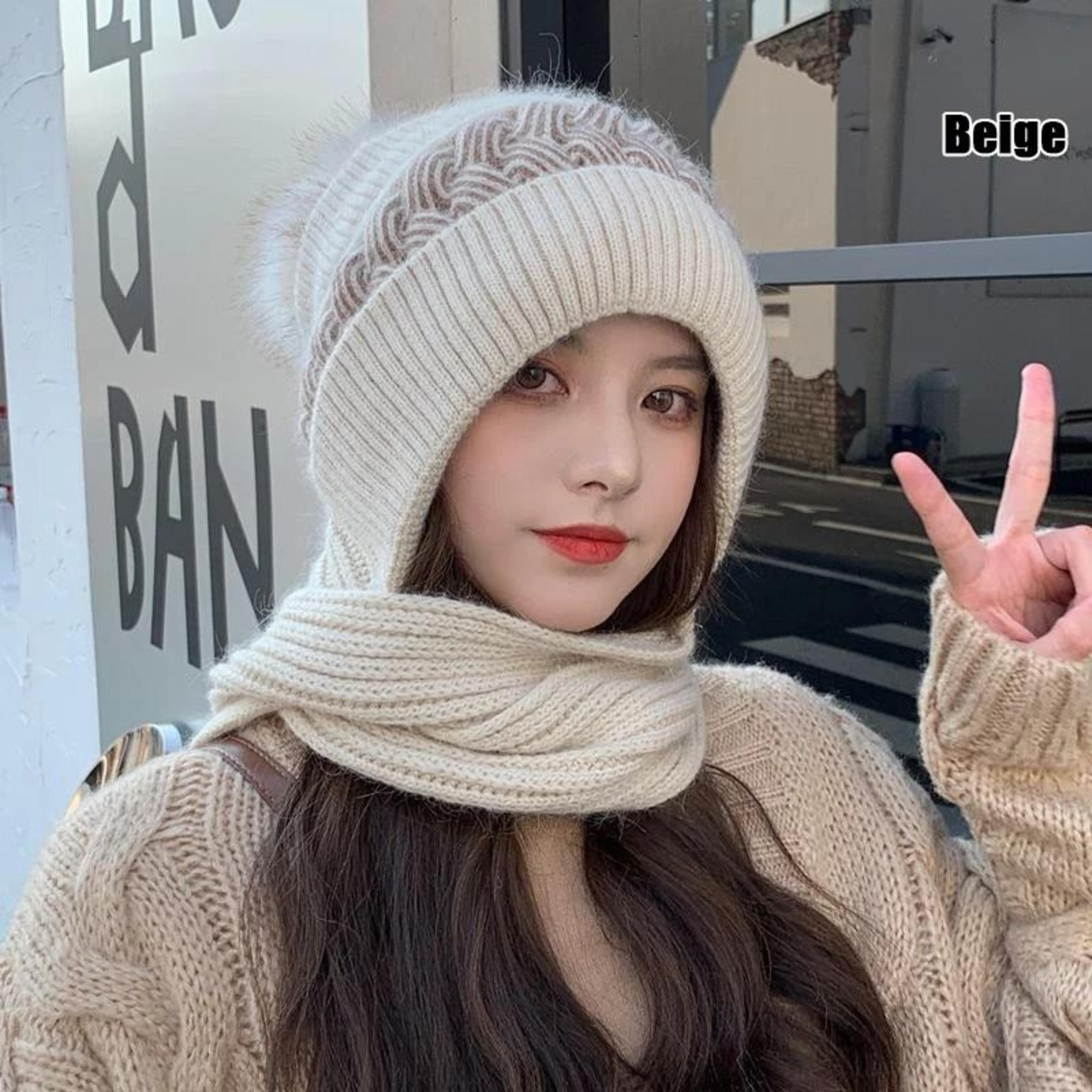 Cozy Korean Style Knitted Winter Hat With Ear And Neck Protection 6