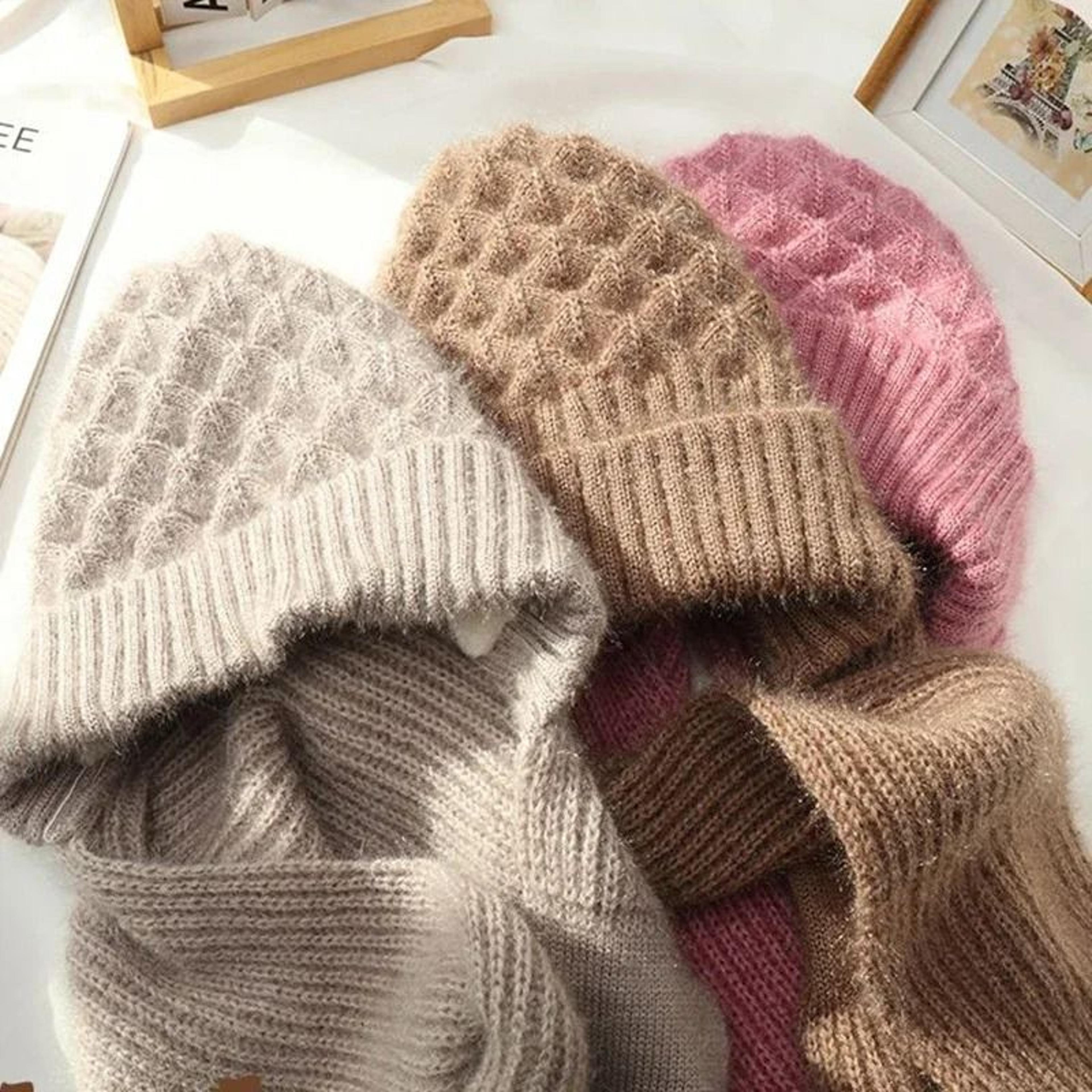 Womens Thickened Knit Winter Hat And Scarf Combo For Cozy Warmth 8