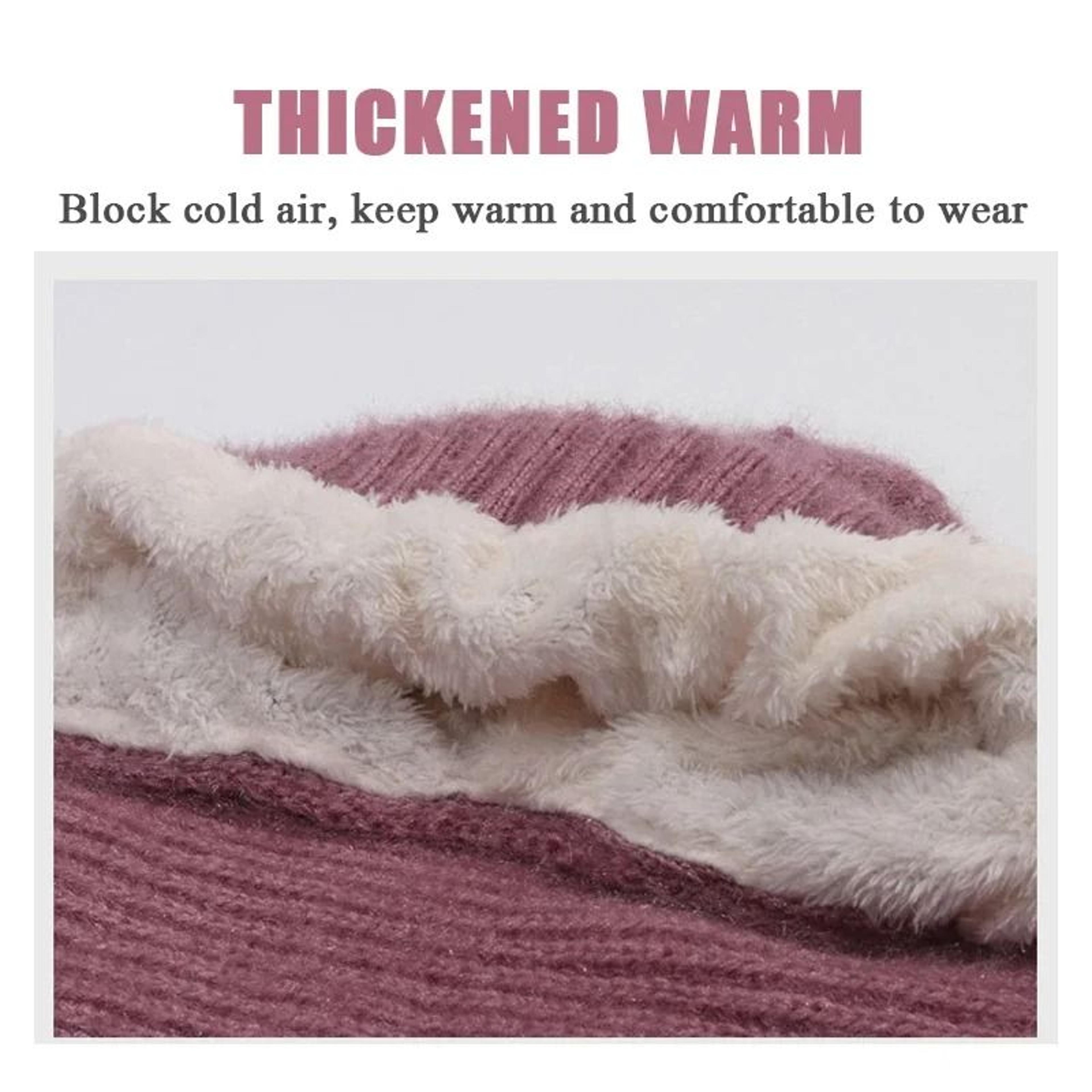 Womens Thickened Knit Winter Hat And Scarf Combo For Cozy Warmth 7