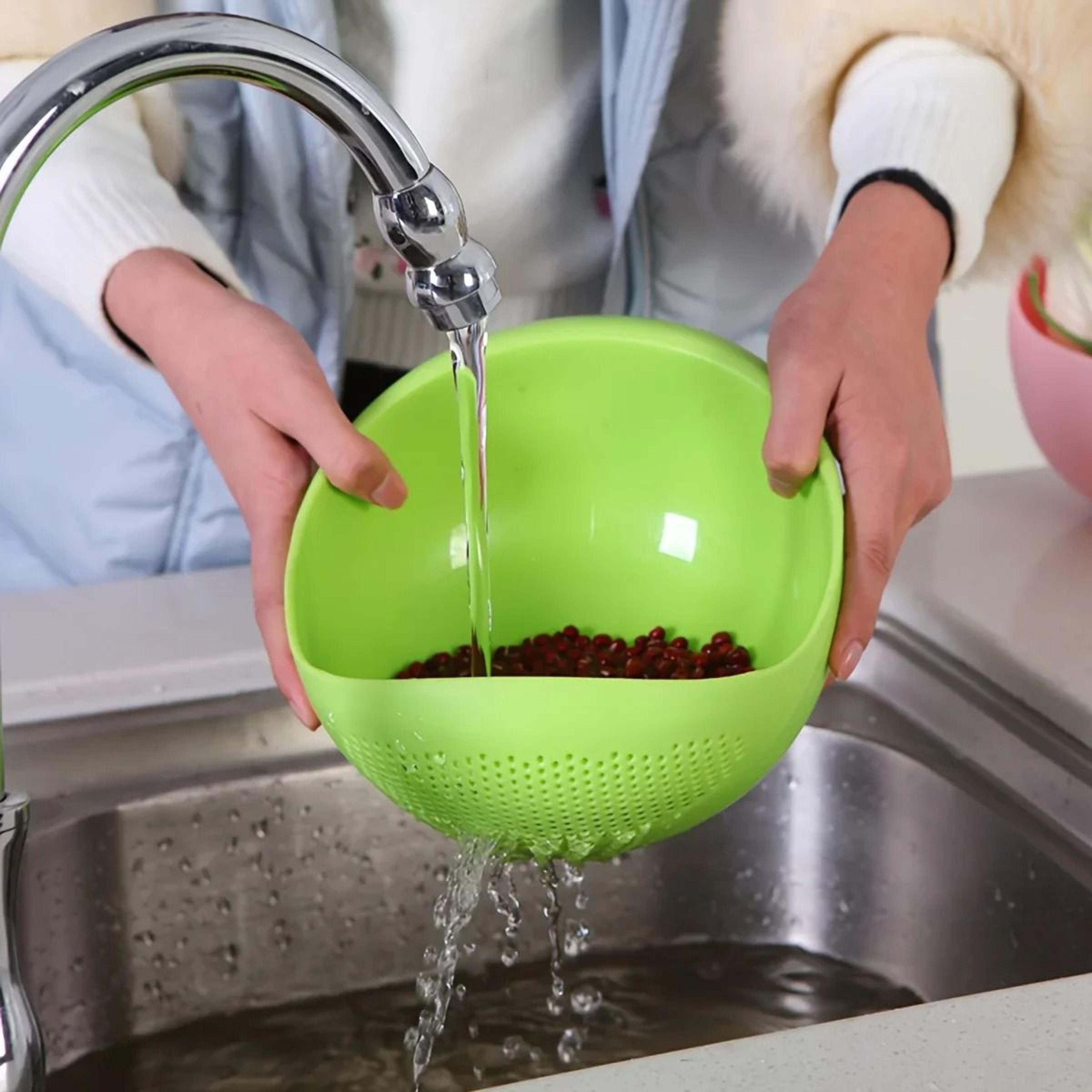 Large Rice Washing Bowl With Drainage Strainer Basket 5