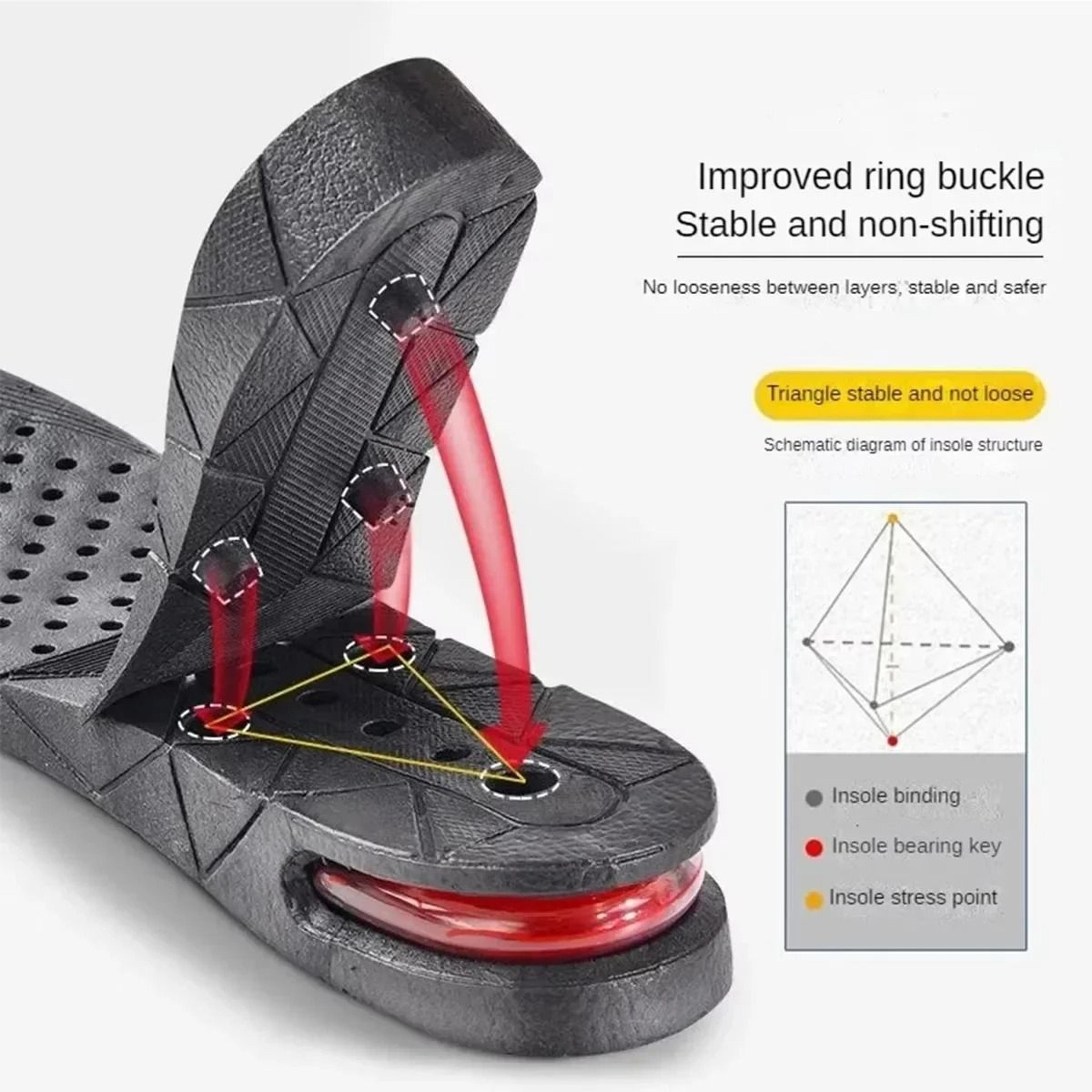 adjustable height increase insoles with air cushion