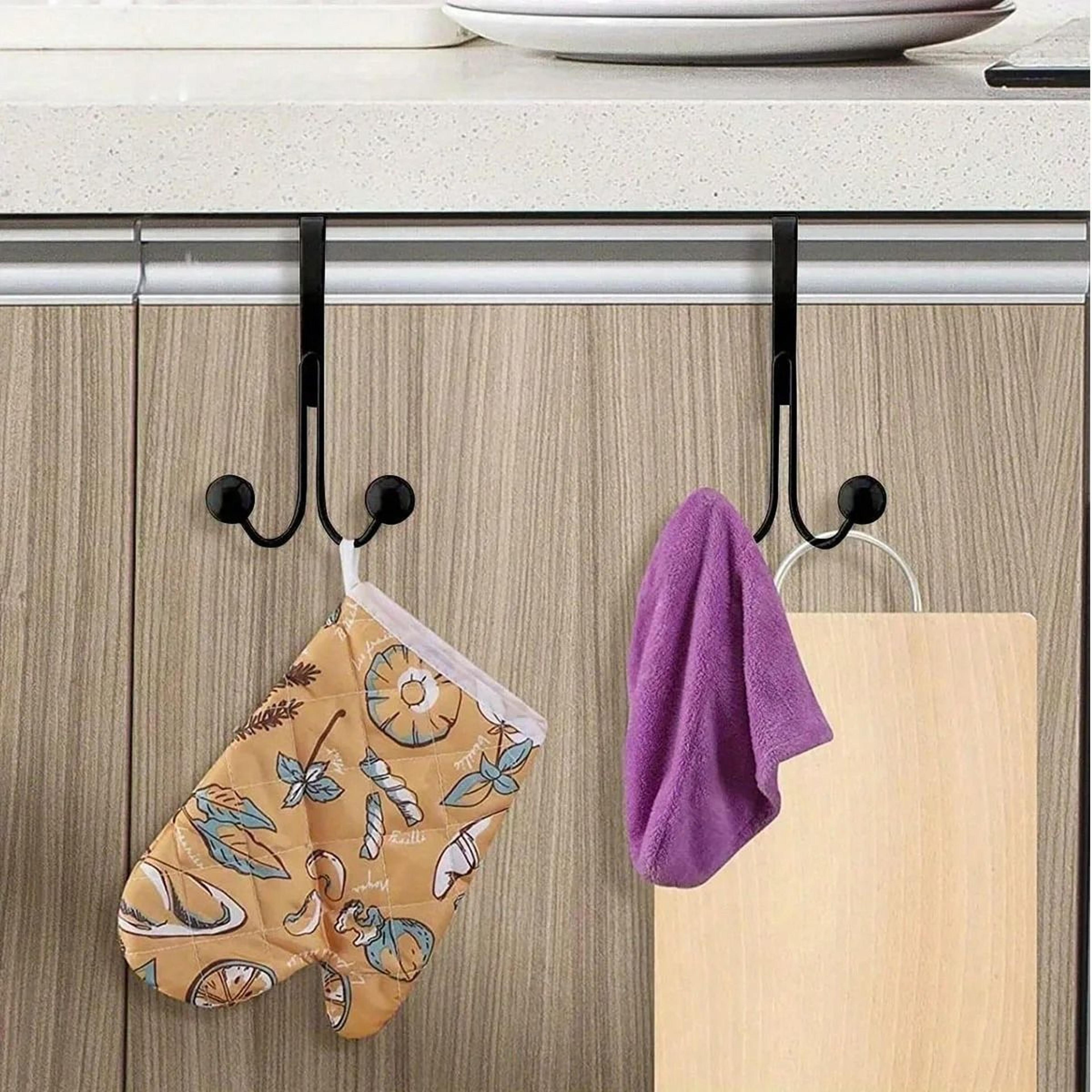 over door double hook hanger no drill space saving storage organizer