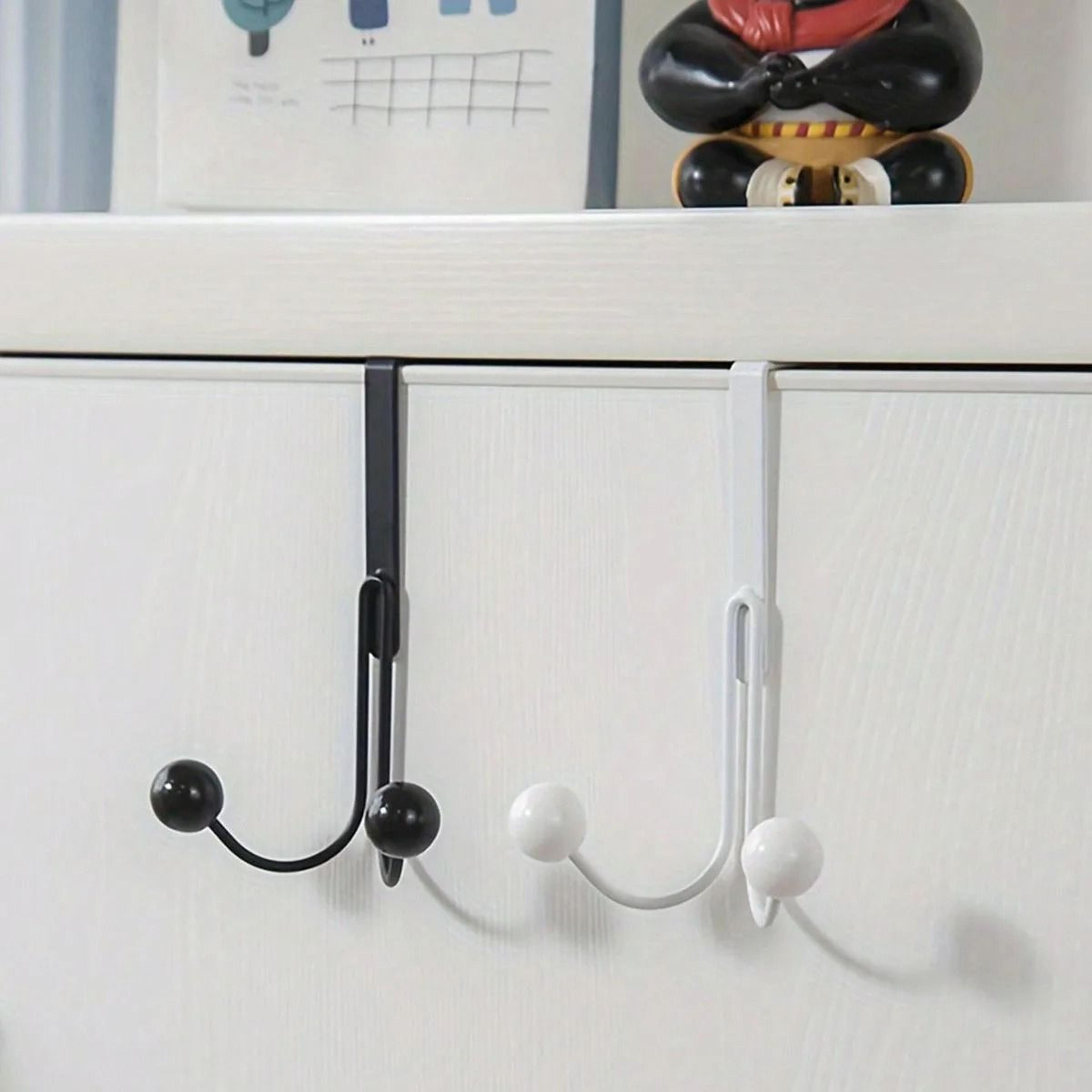 Over Door Double Hook Hanger No Drill Space Saving Storage Organizer 5