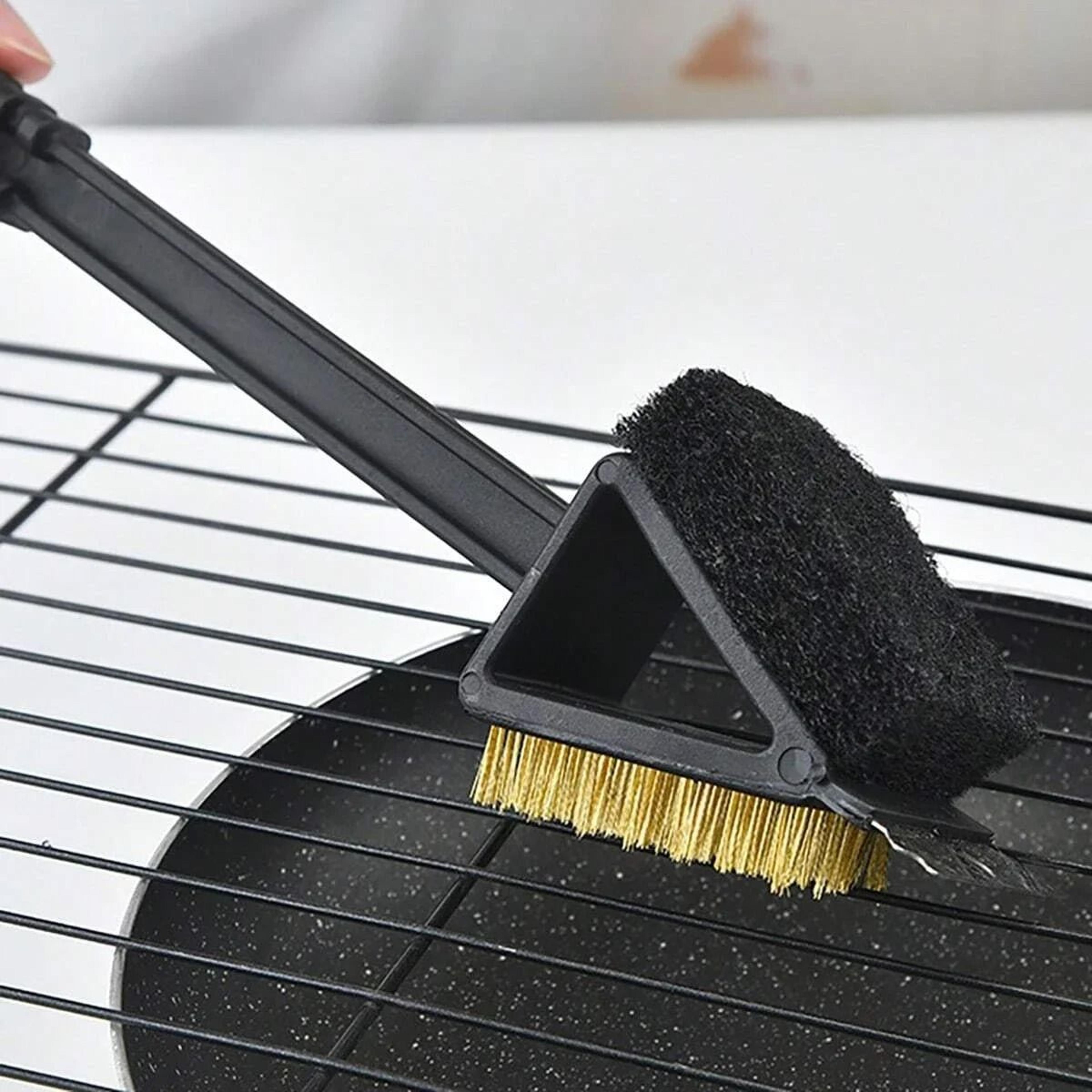 3 In 1 BBQ Grill Cleaning Brush With Long Handle Scraper 2