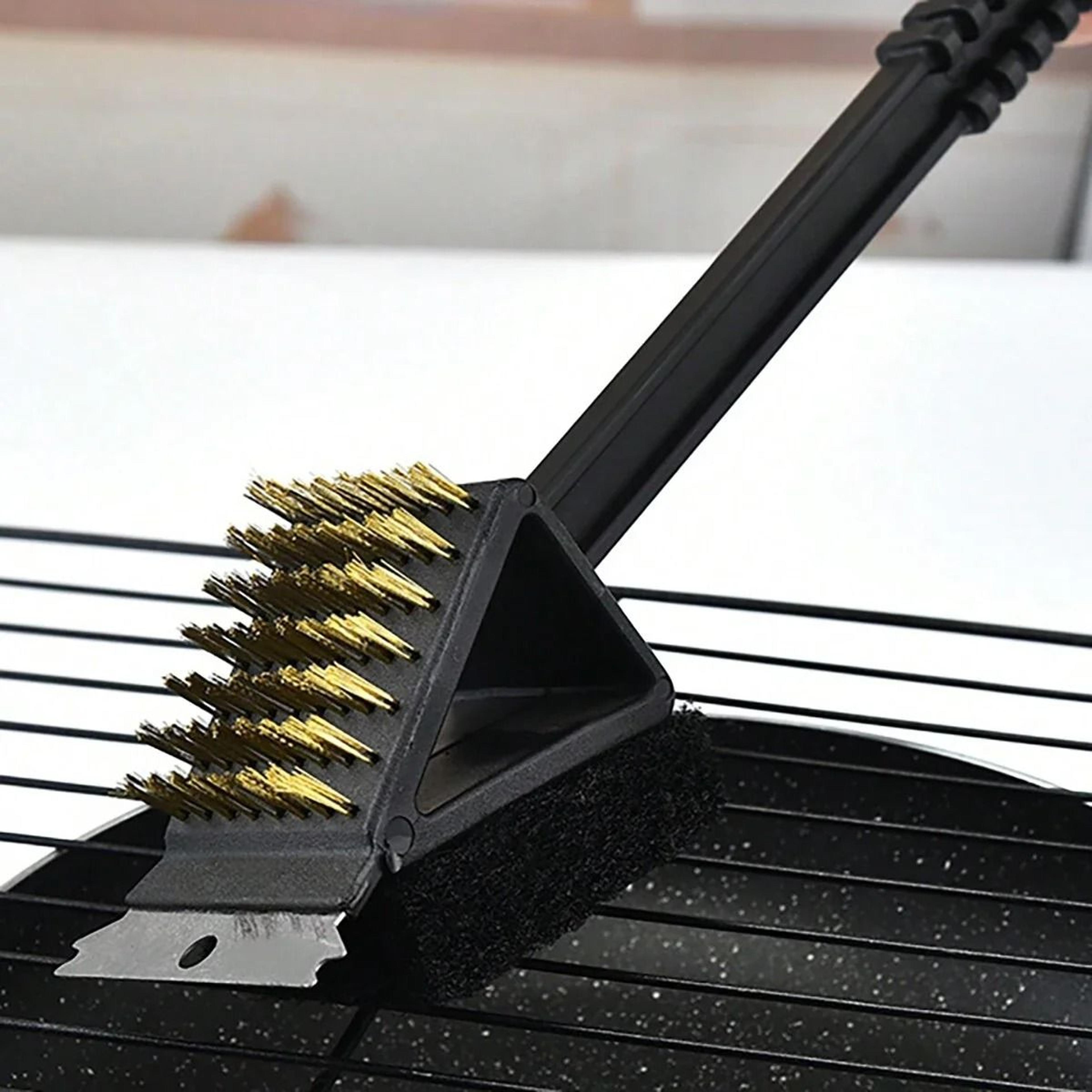 3 In 1 BBQ Grill Cleaning Brush With Long Handle Scraper 5