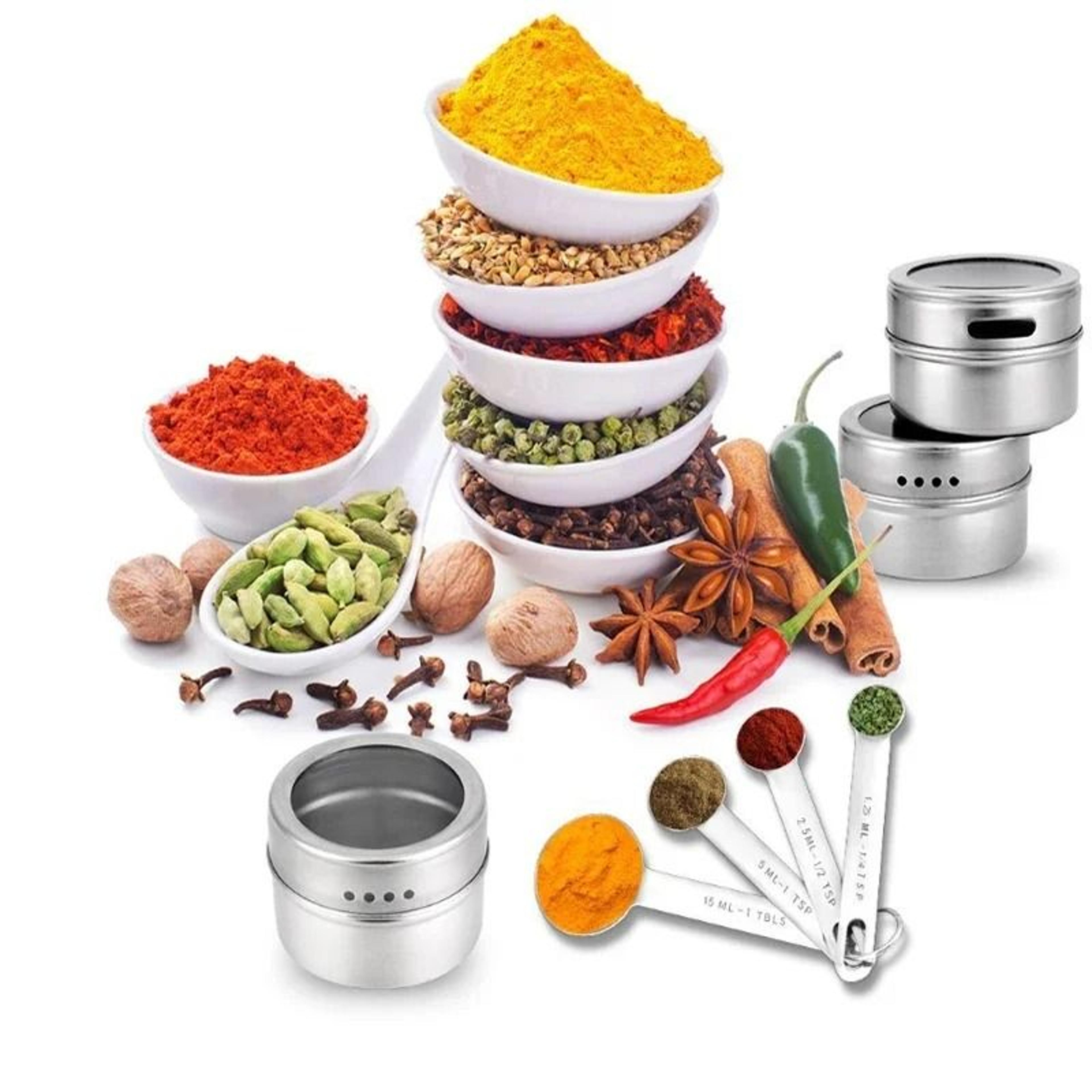Magnetic Stainless Steel Spice Jar Container For Space Saving Kitchen Organization 1