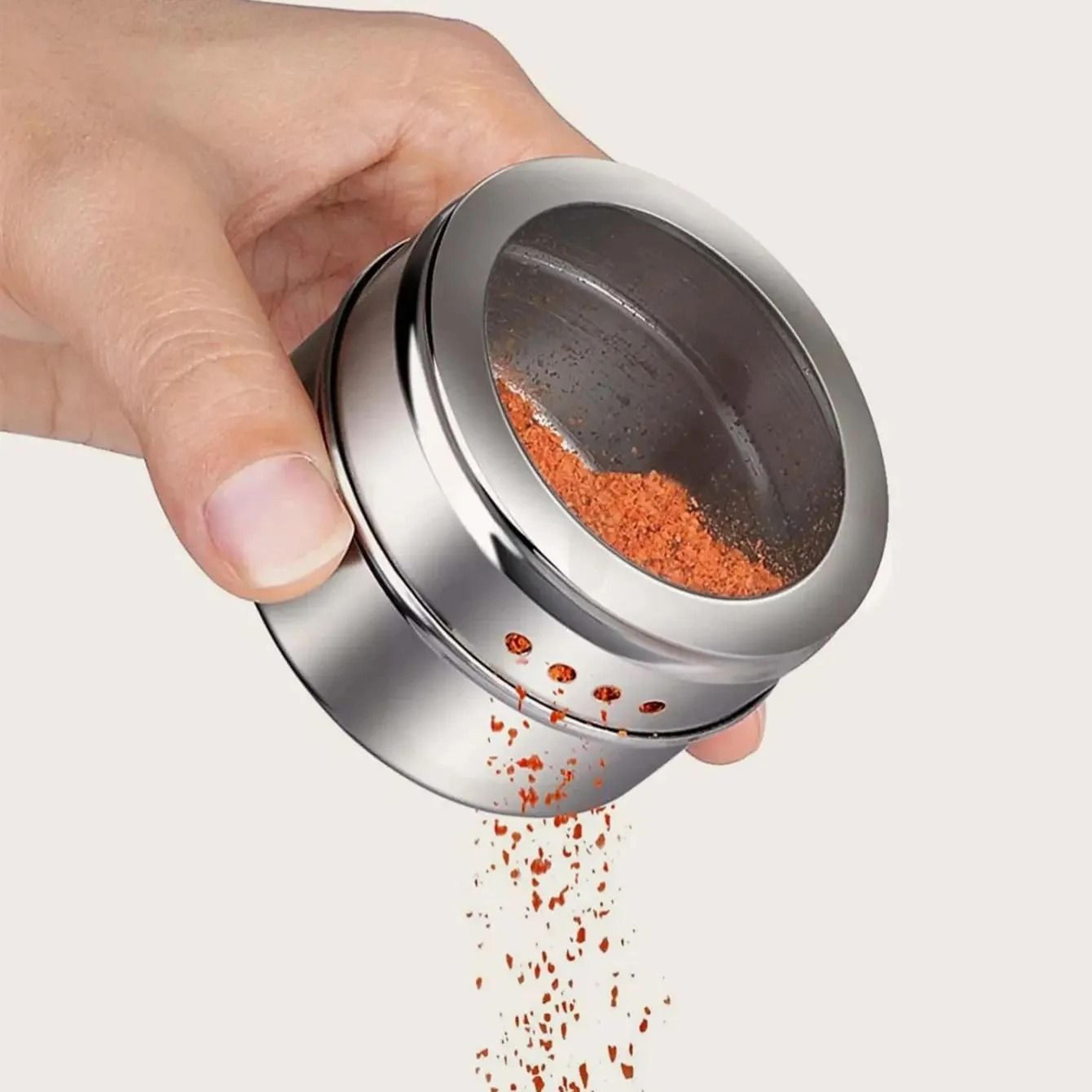 Magnetic Stainless Steel Spice Jar Container For Space Saving Kitchen Organization 2