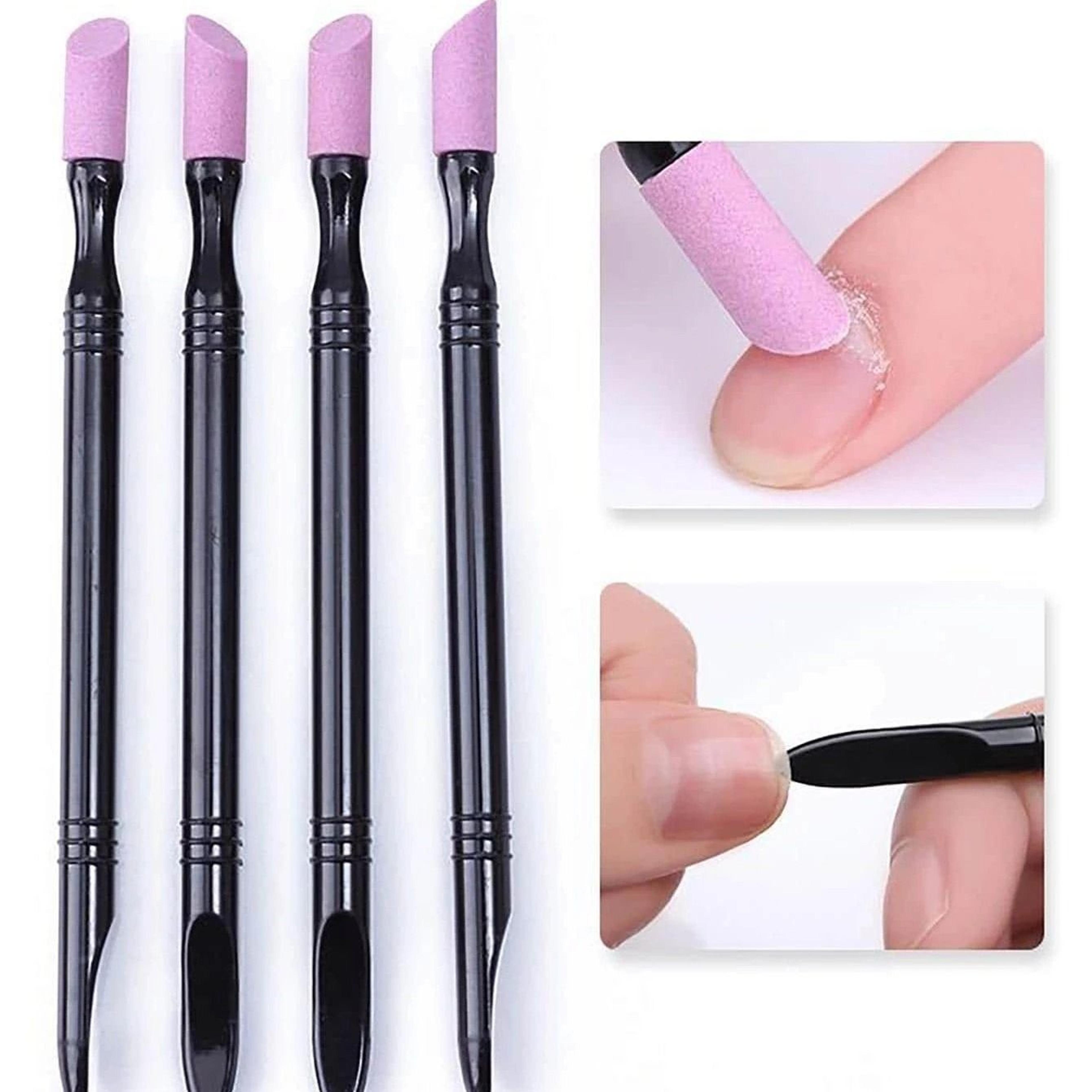 Nail Cuticle Stone Pusher File And Buffer Stick For Easy Manicure 4