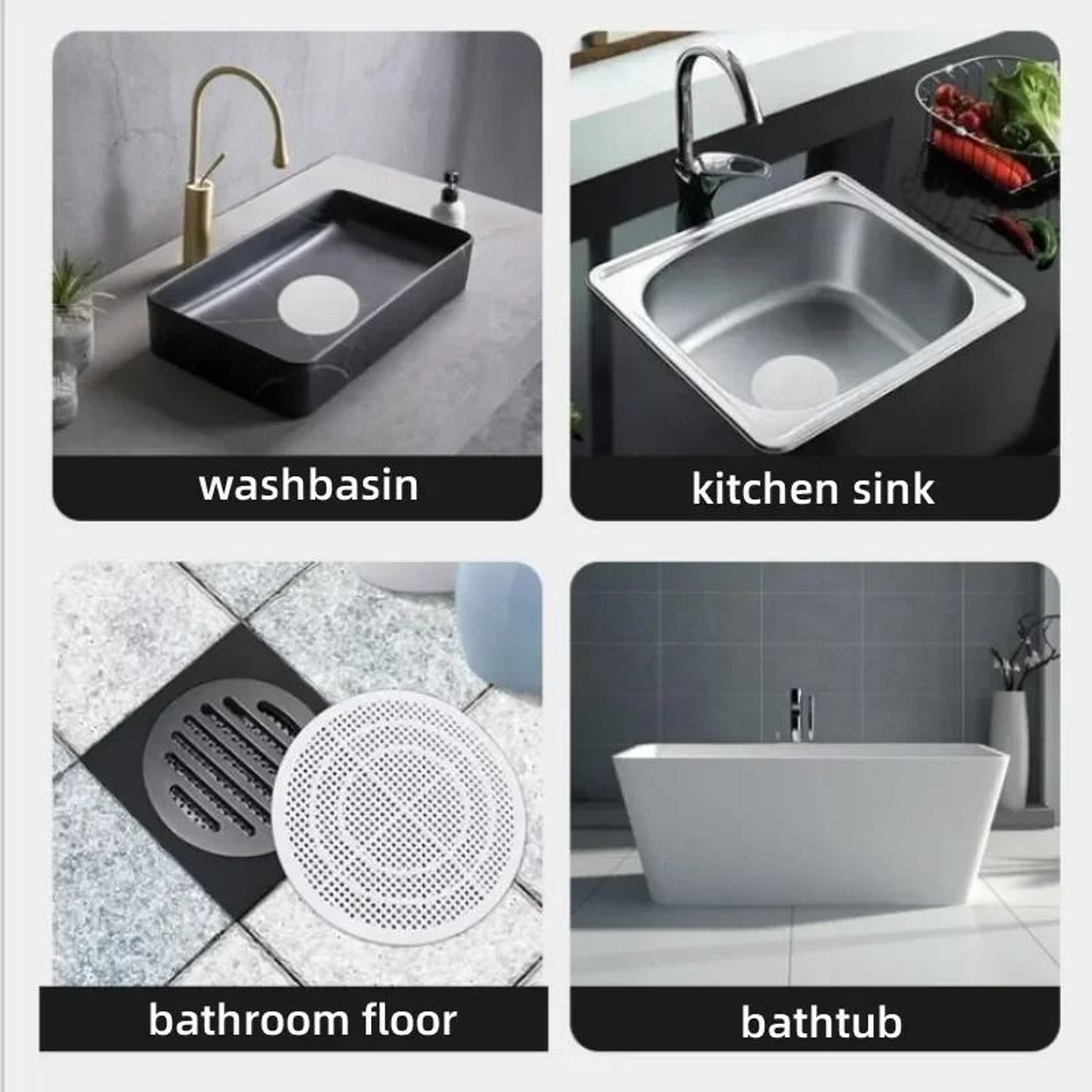 2 Pack Square Shower Drain Covers Hair Catcher For Clog Prevention 3
