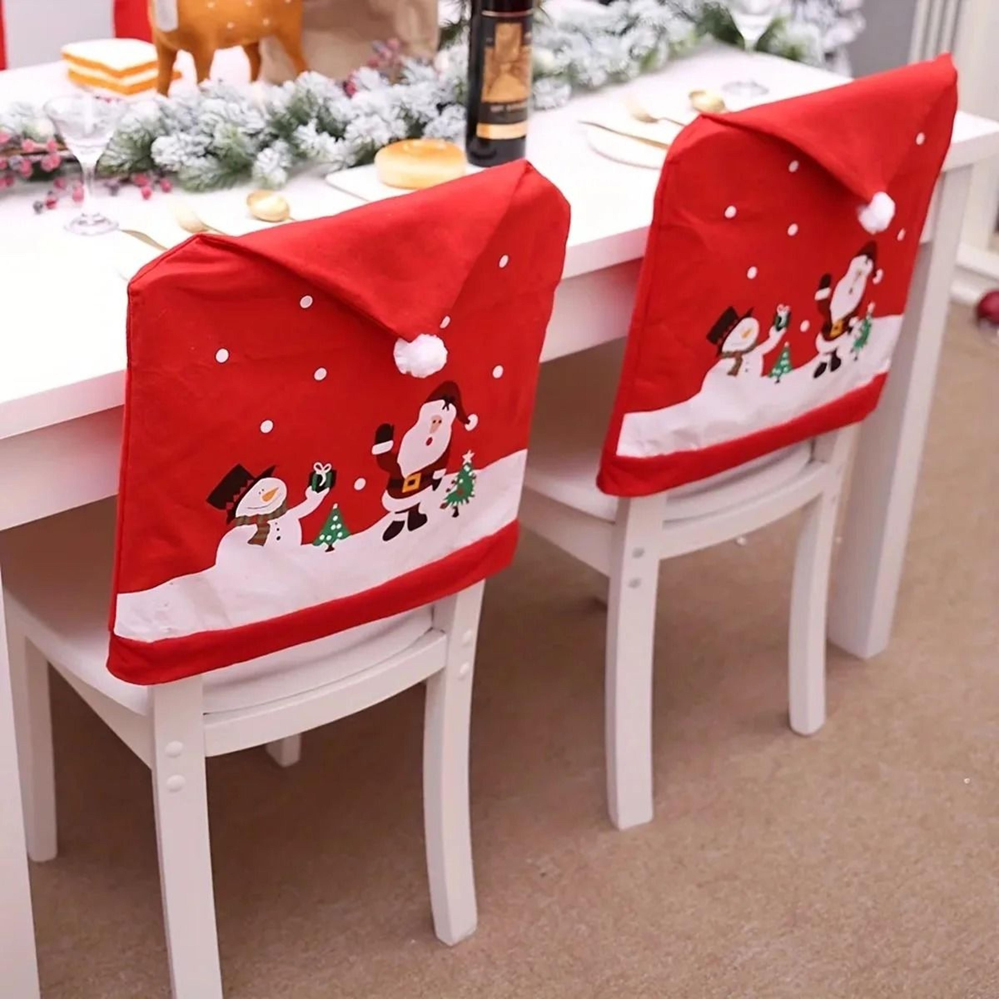 Festive Christmas Dining Chair Cover Holiday Party Home Decoration Chair Slipcover 6