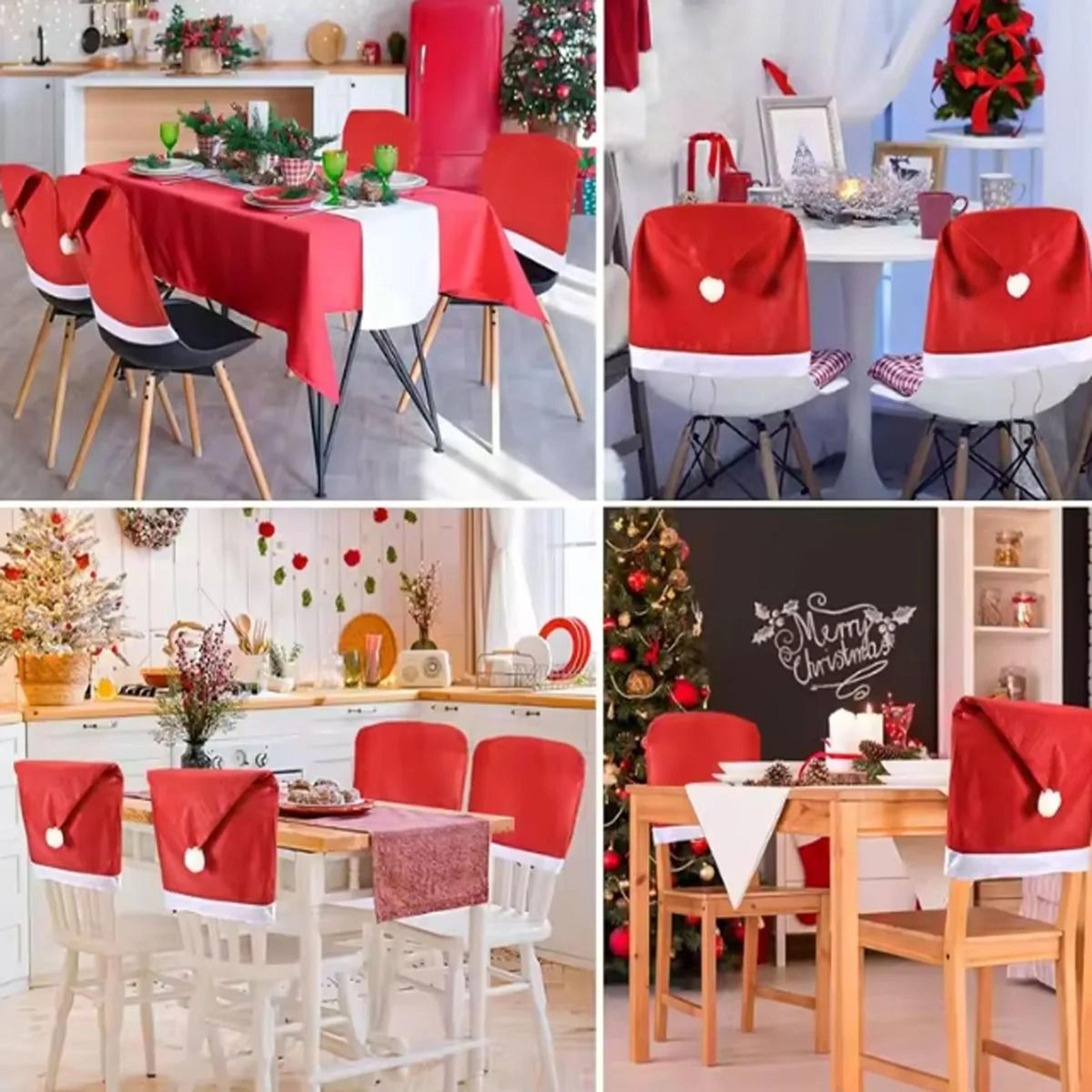 Festive Christmas Dining Chair Cover Holiday Party Home Decoration Chair Slipcover 4