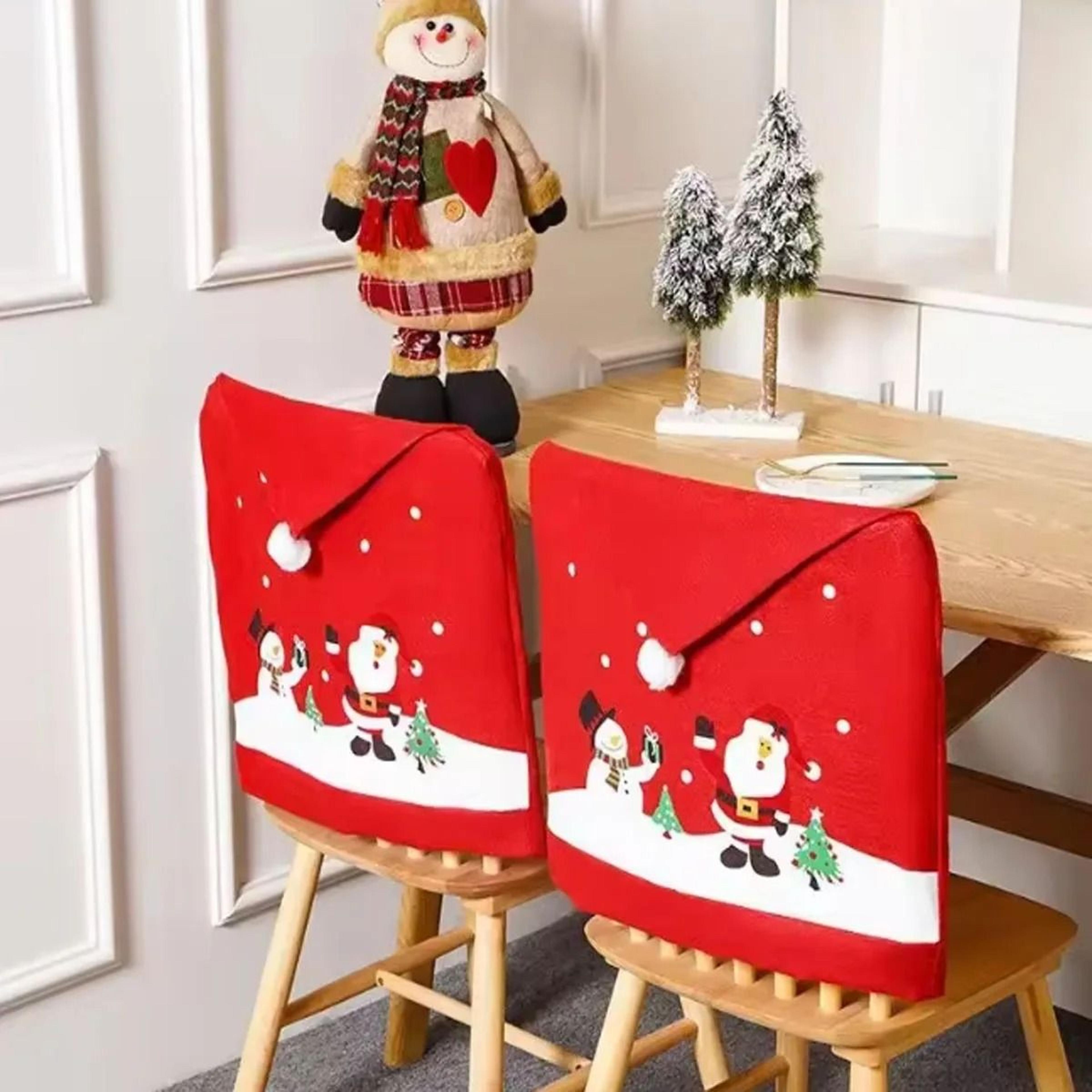 festive christmas dining chair cover holiday party home decoration chair slipcover